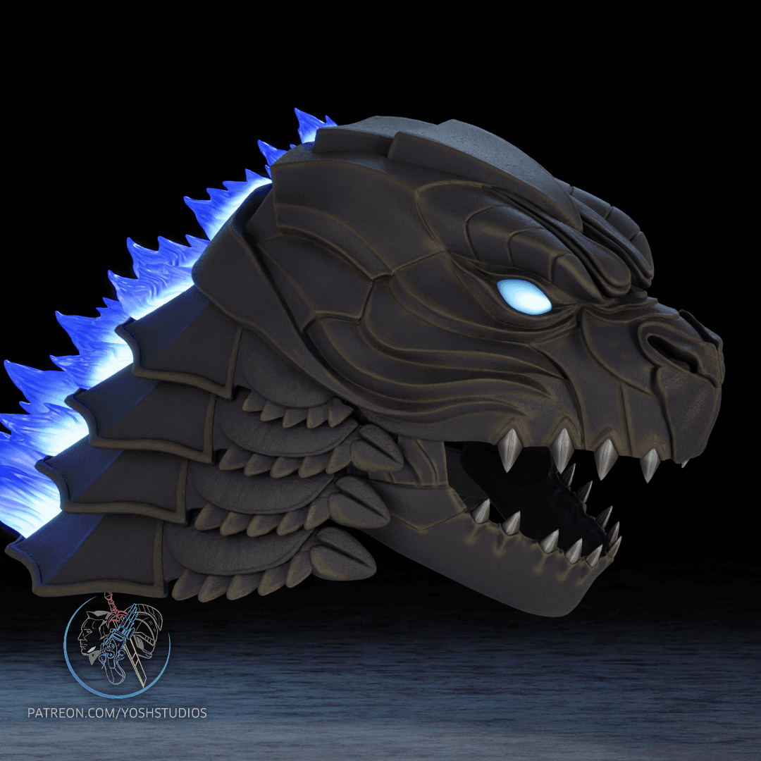 Godzilla Helmet 3D Printer File STL 3d model