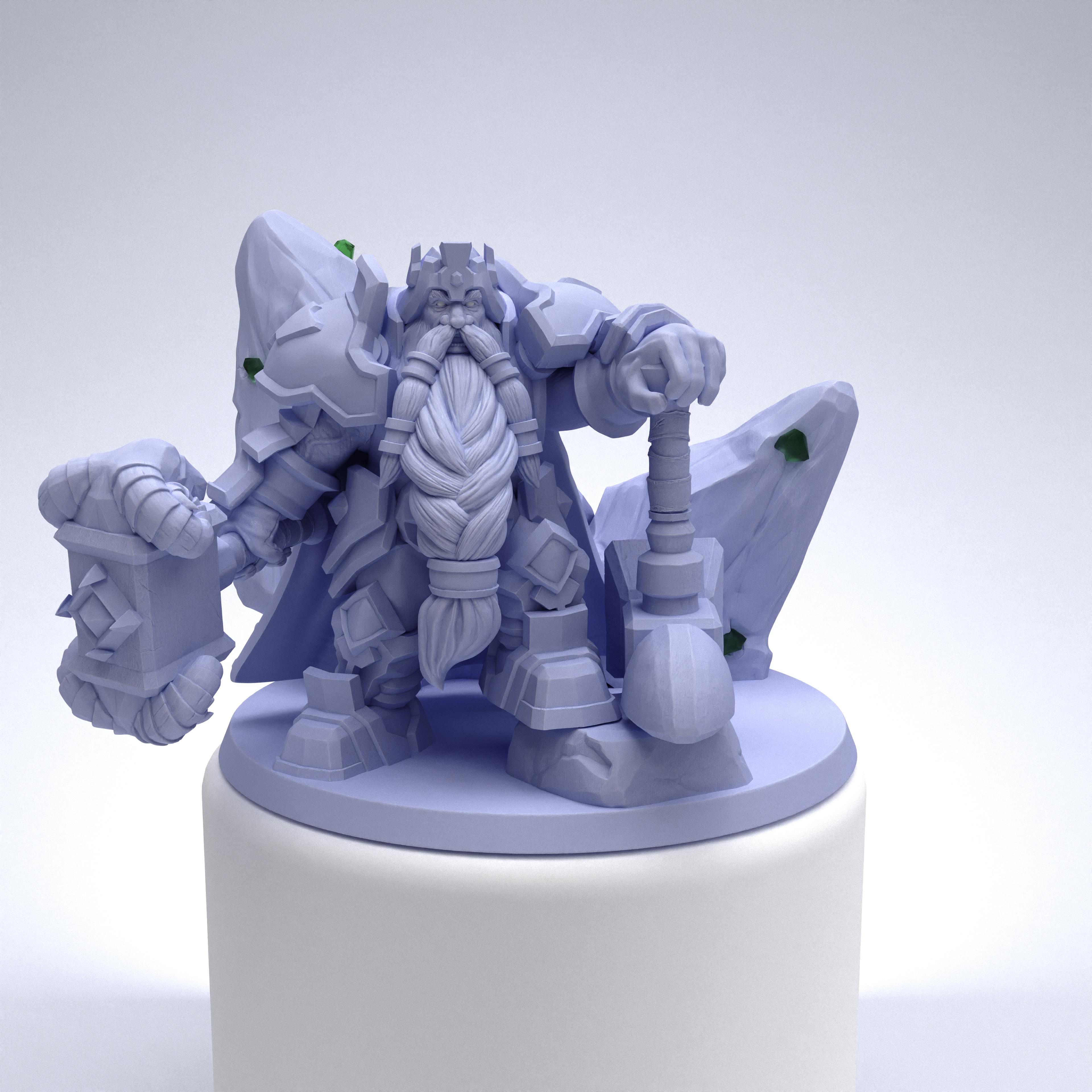 Dwarf king, 75mm scale miniature 3d model