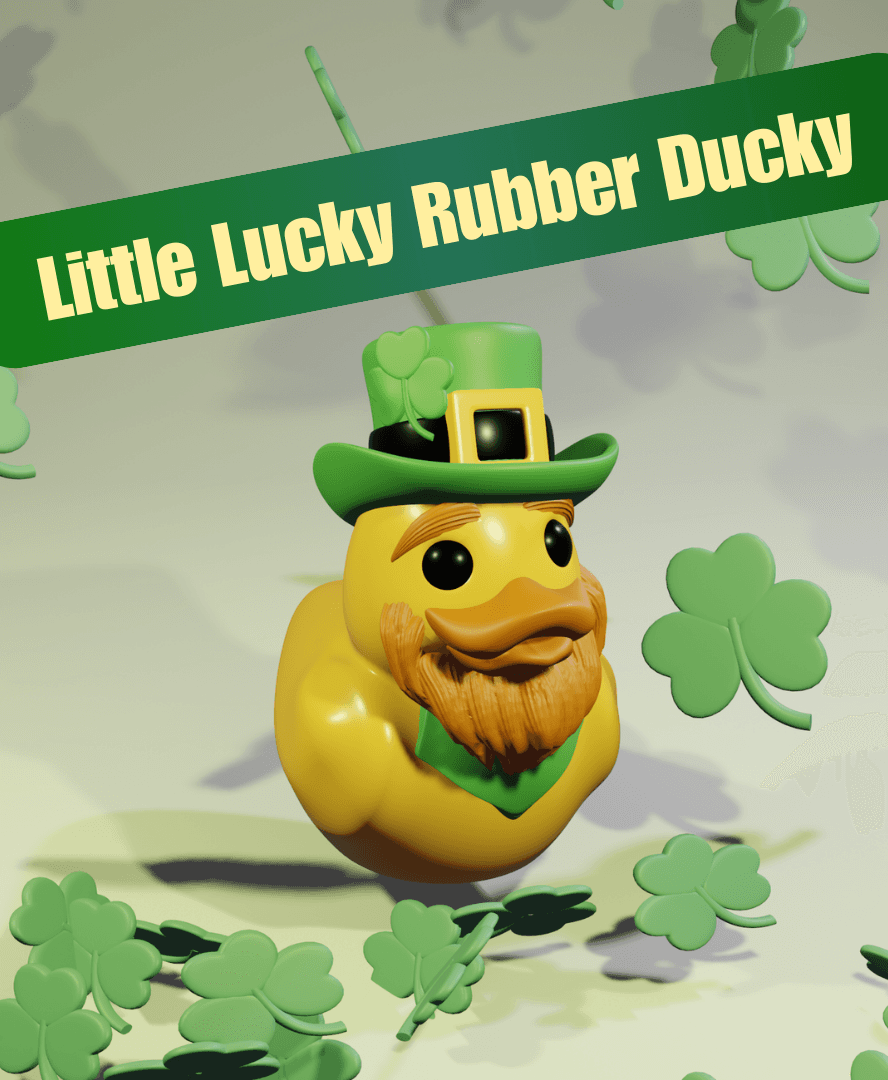 Little Lucky Rubber Ducky - St. Patricks Day Duck 3d model