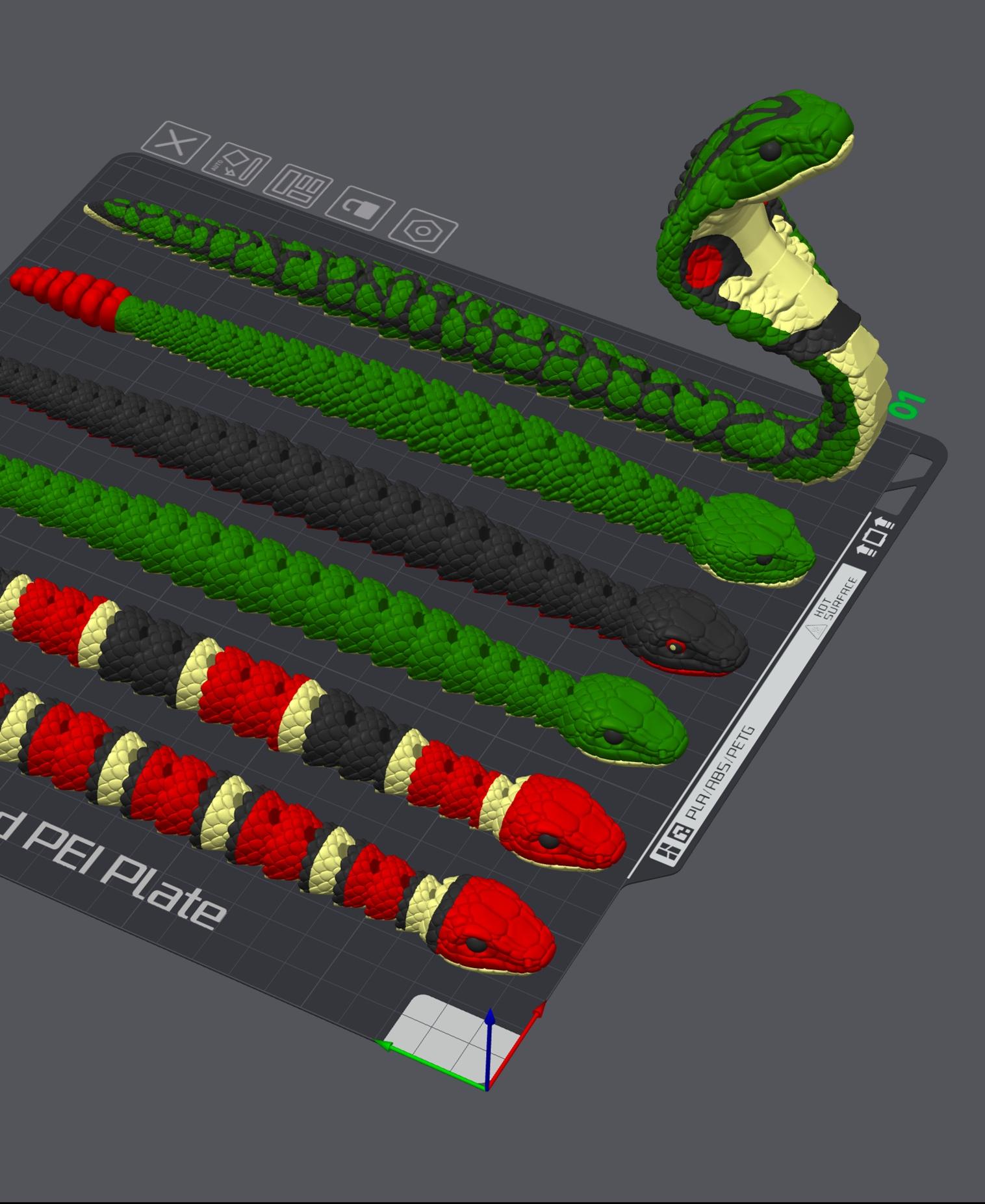 Short Snakes 3d model