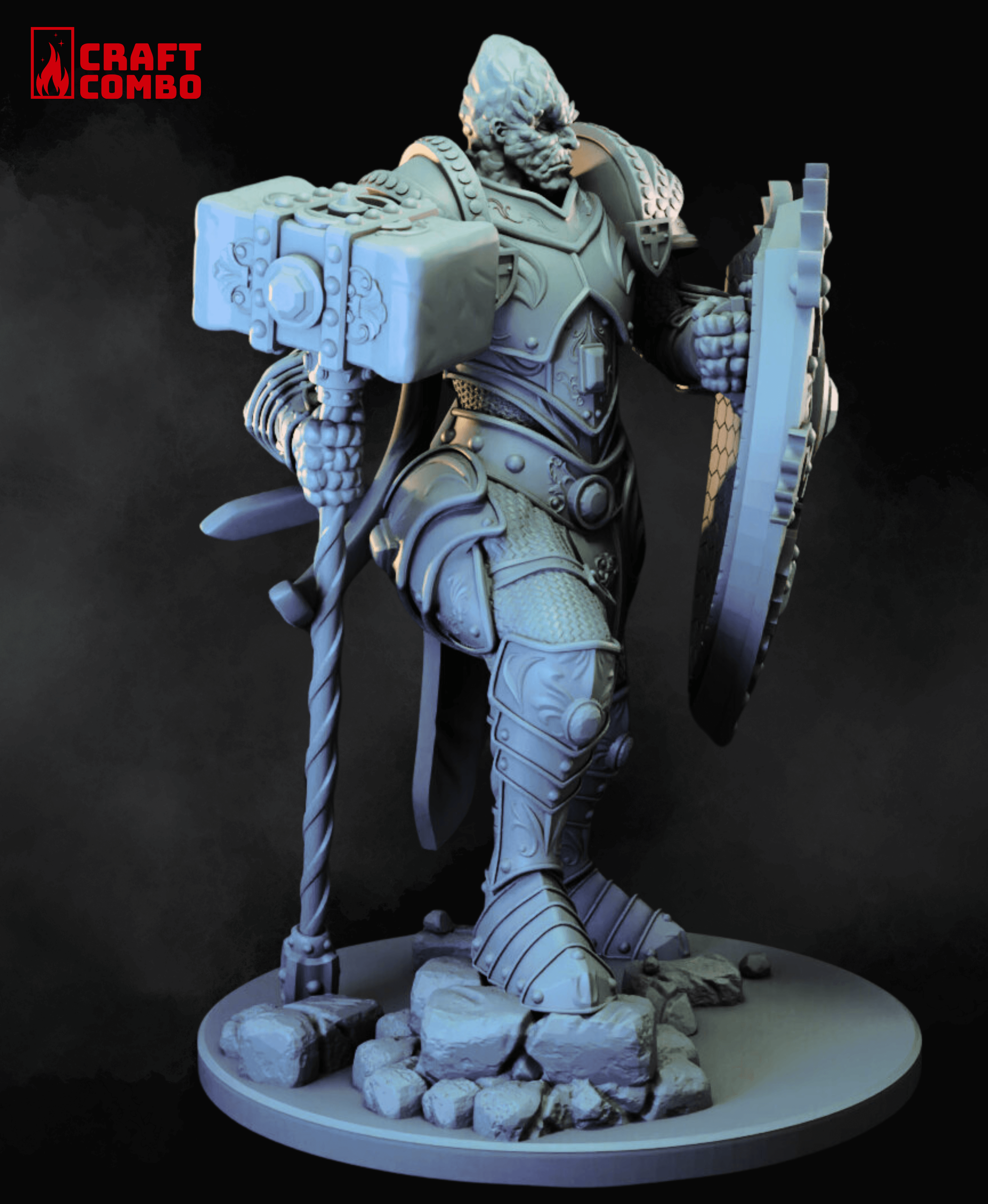 Goliath Paladin, Stone Giant Paladin - D&D Mini 3d model