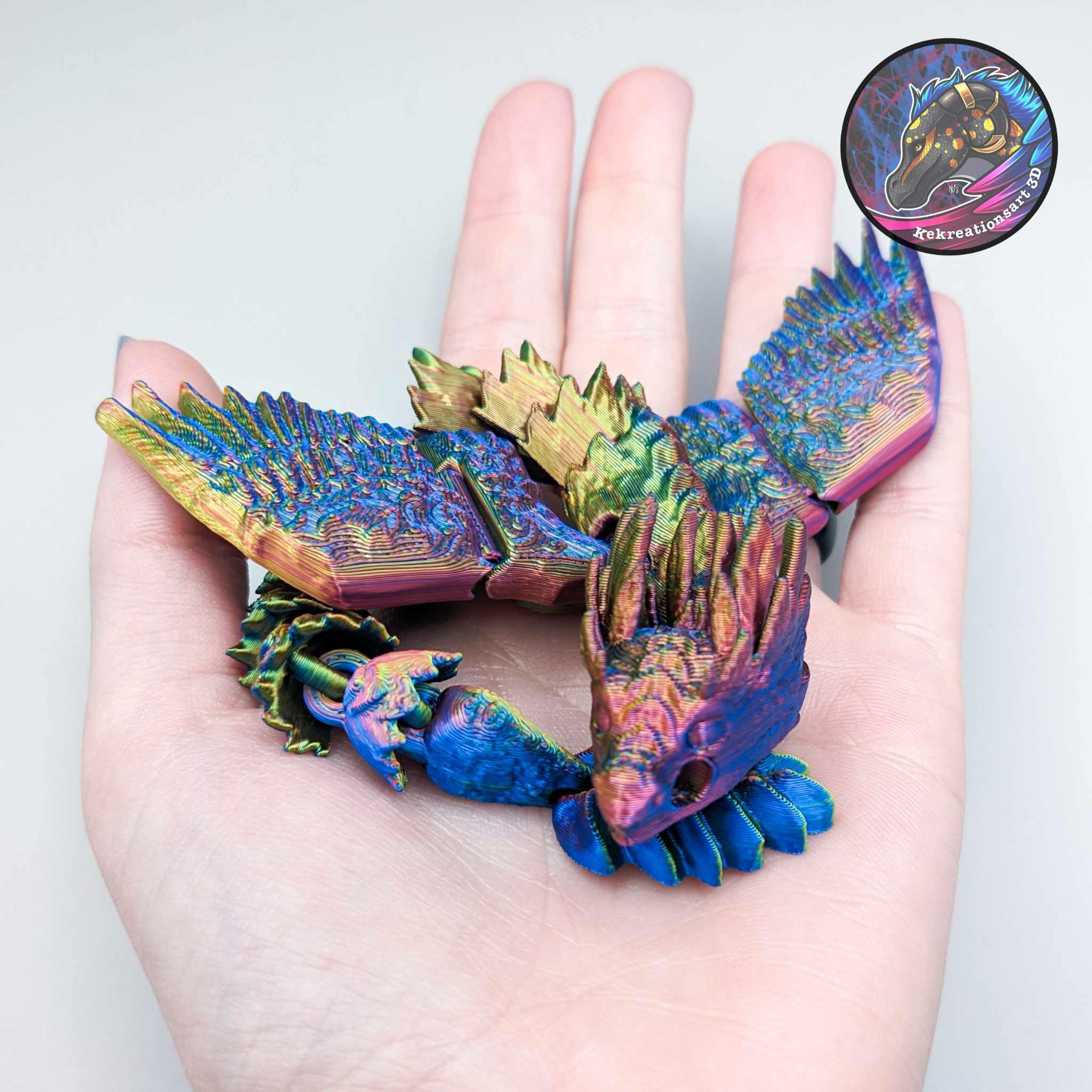 Baby Flexi Feather Dragon Keychain 3d model