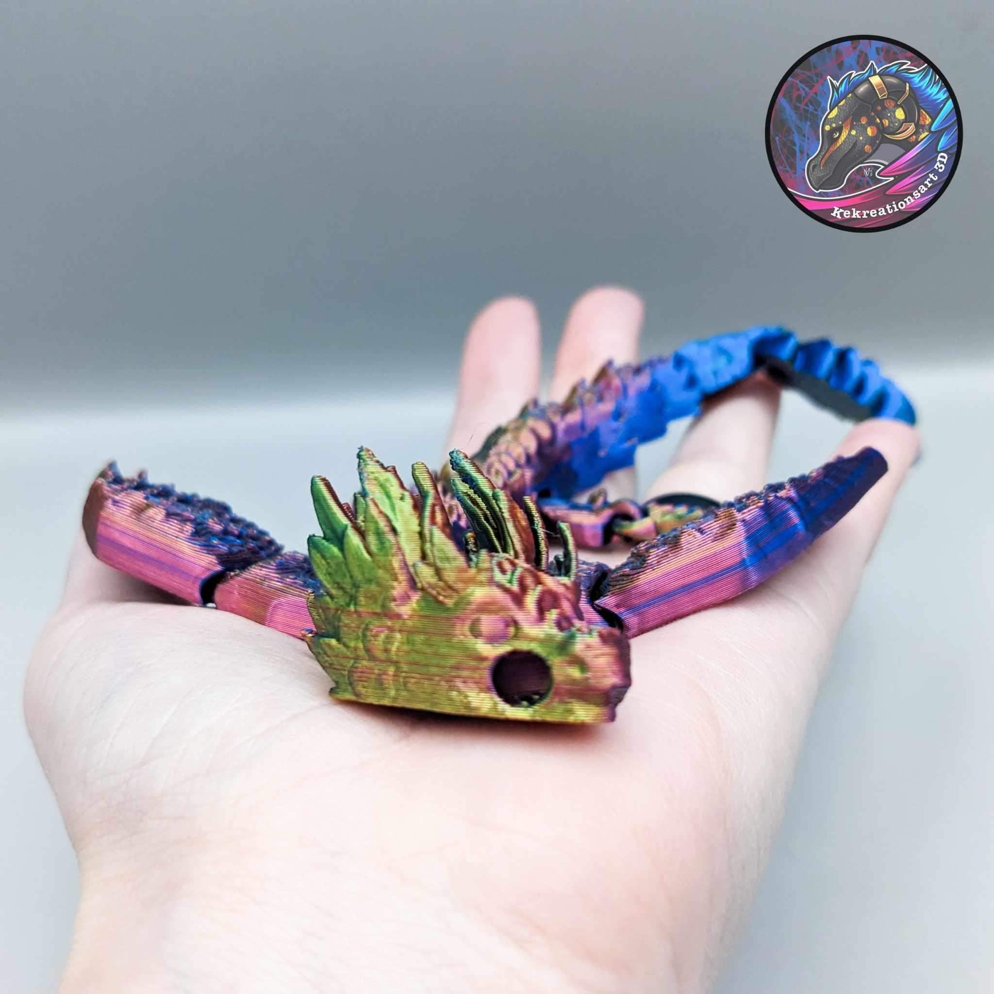 Baby Flexi Feather Dragon Keychain 3d model