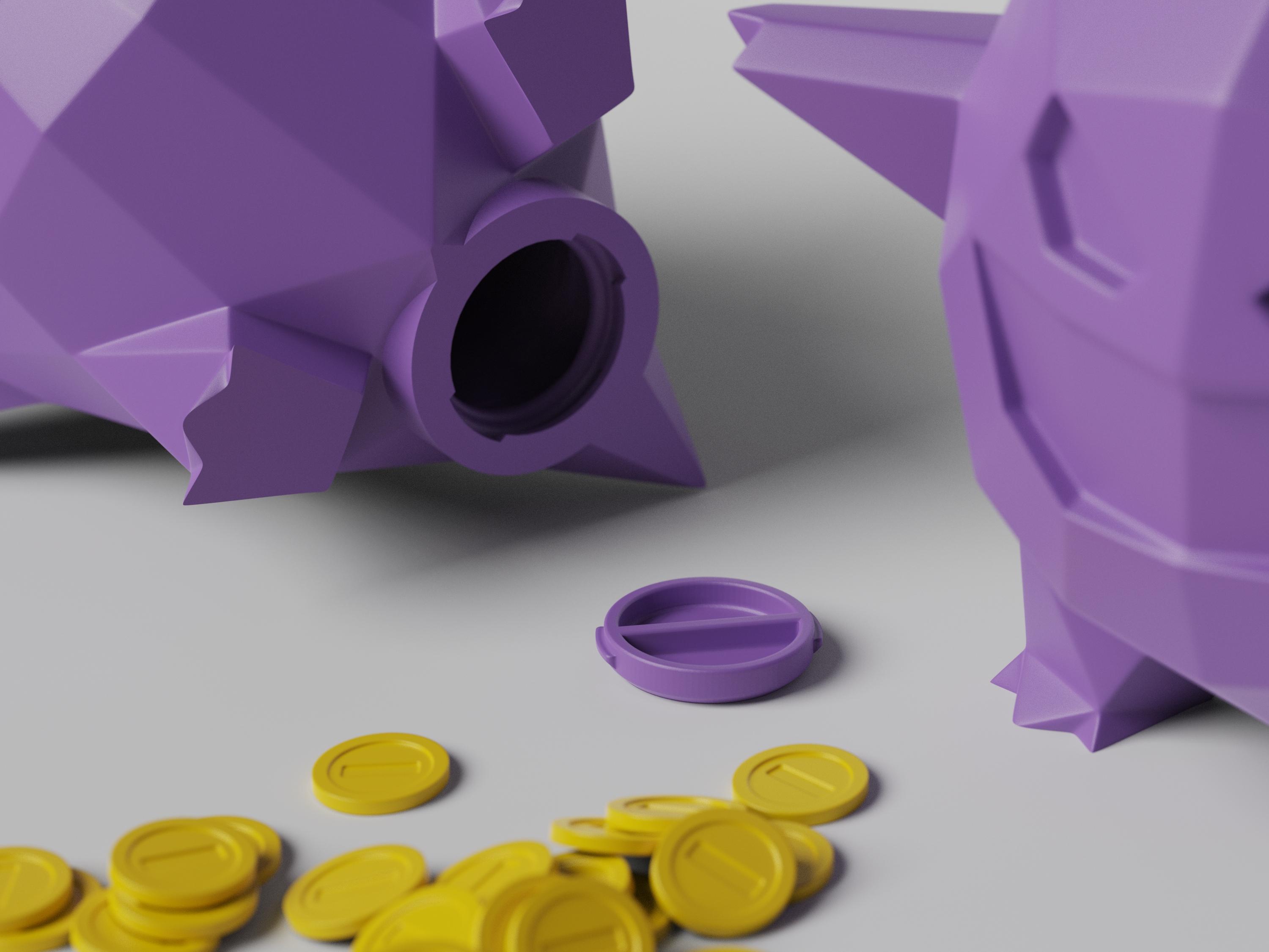 Low-poly Gengar - Piggy Bank 3d model