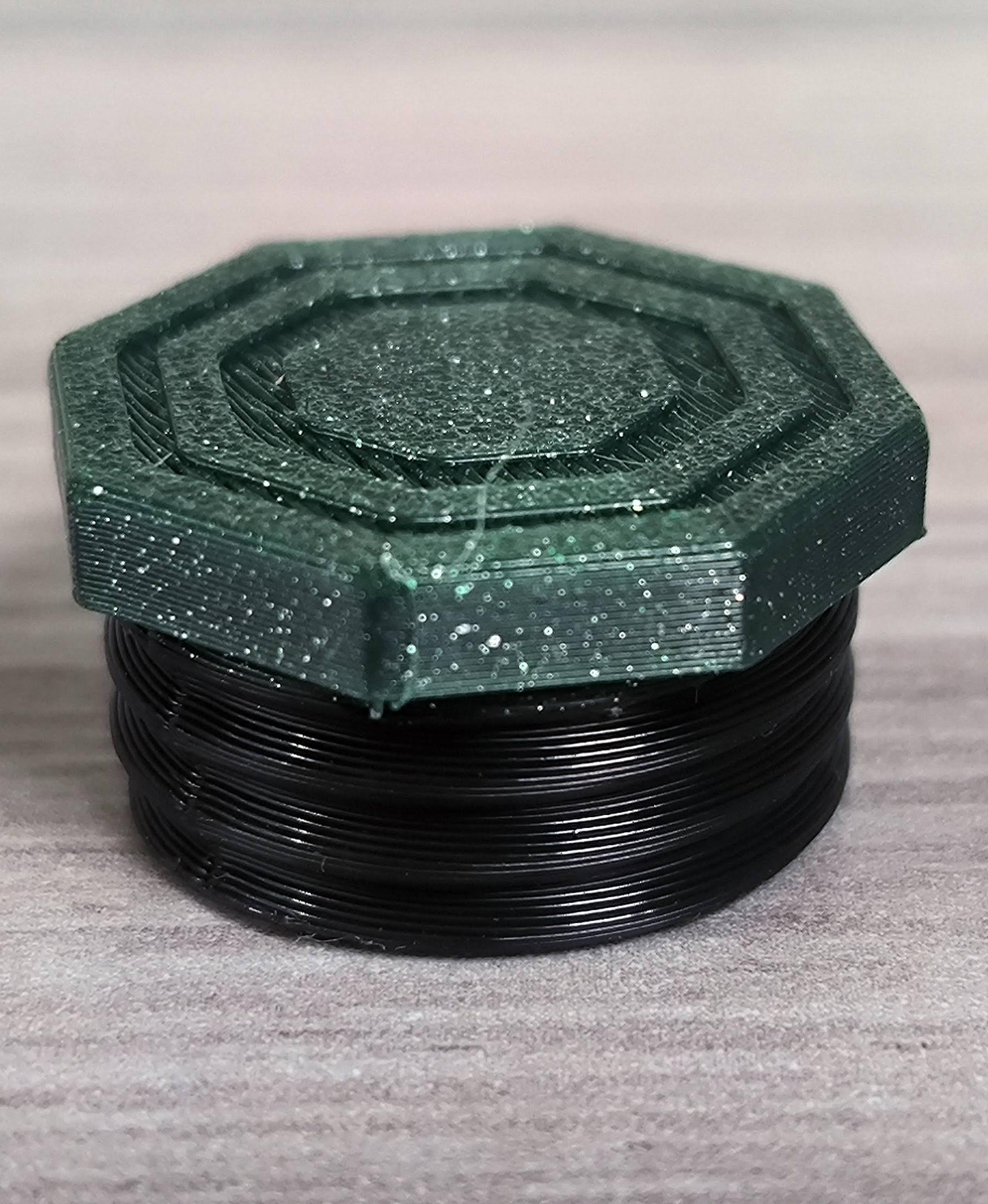 9 mm Big Thread, Flat Head, Bolt - Bambu Lab, PLA Sparkle Green - Black. - 3d model