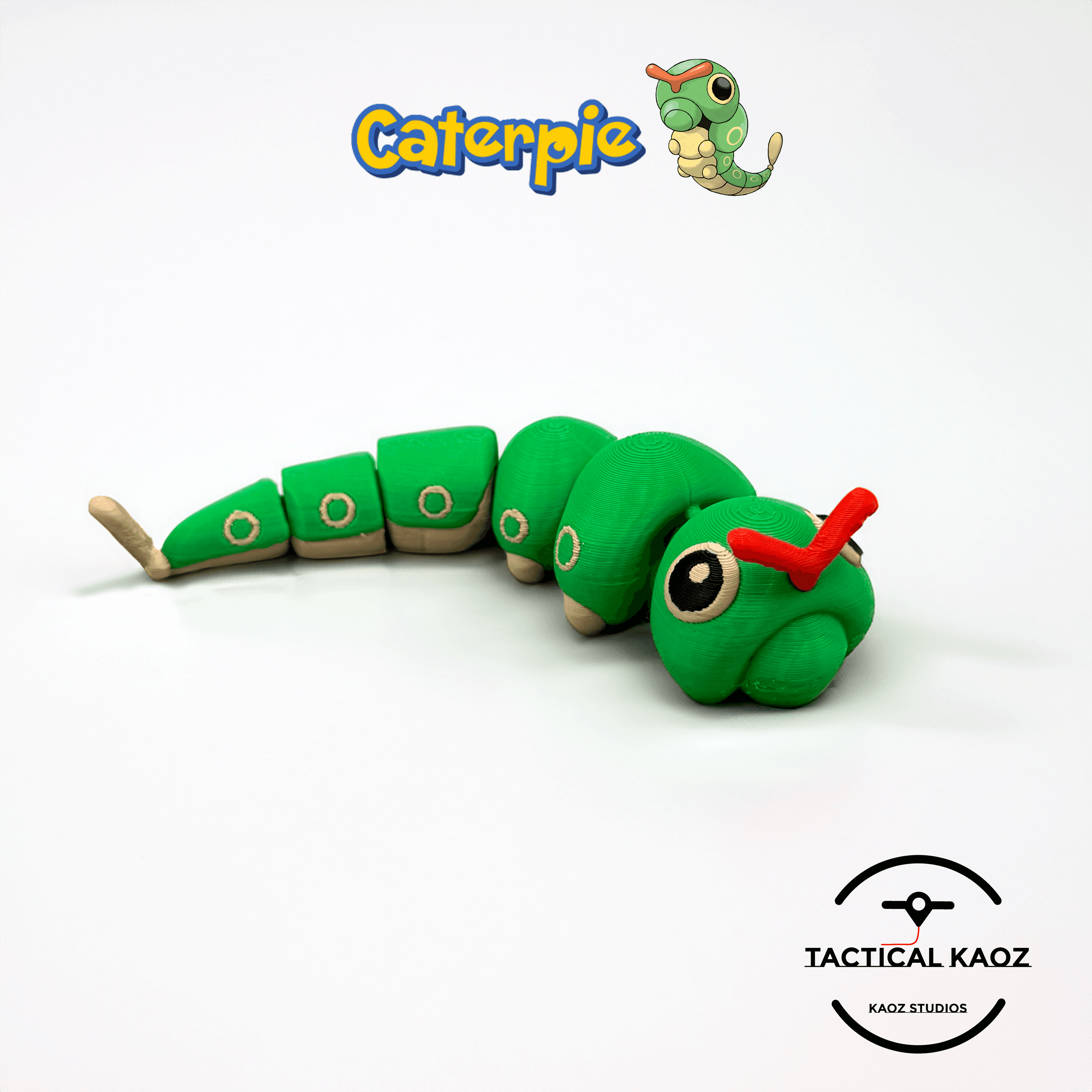 Caterpie Pokemon Articulating - Print in Place 3d model