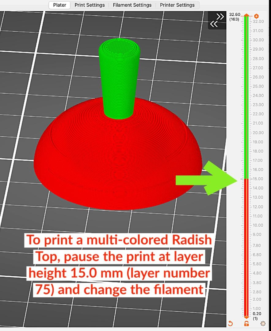 Rotating Radish Fidget + Garden 3d model