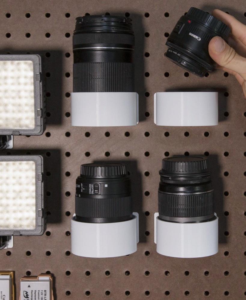 Camera Lens Holders // Peg Anything 3d model