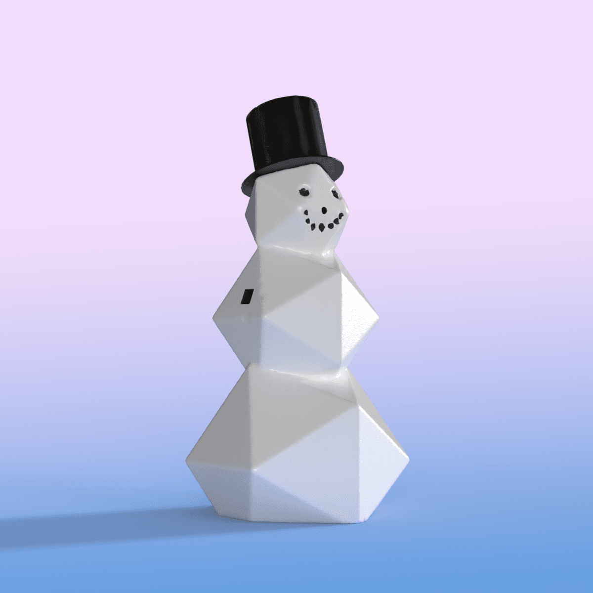 SNOWMAN FDM LOW POLY PRESS PRINT 3d model