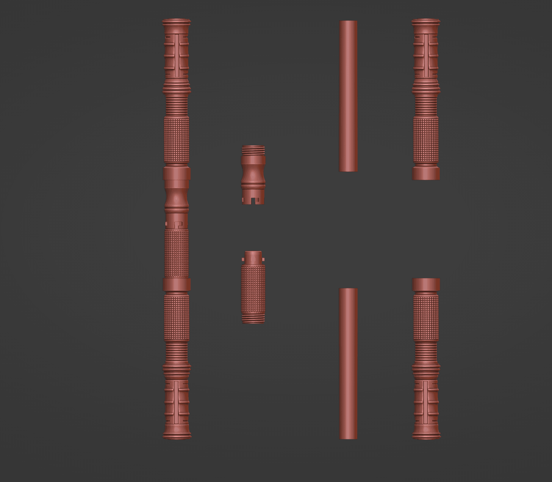 Print in Place Connecting Double Lightsaber Concept 3 3d model