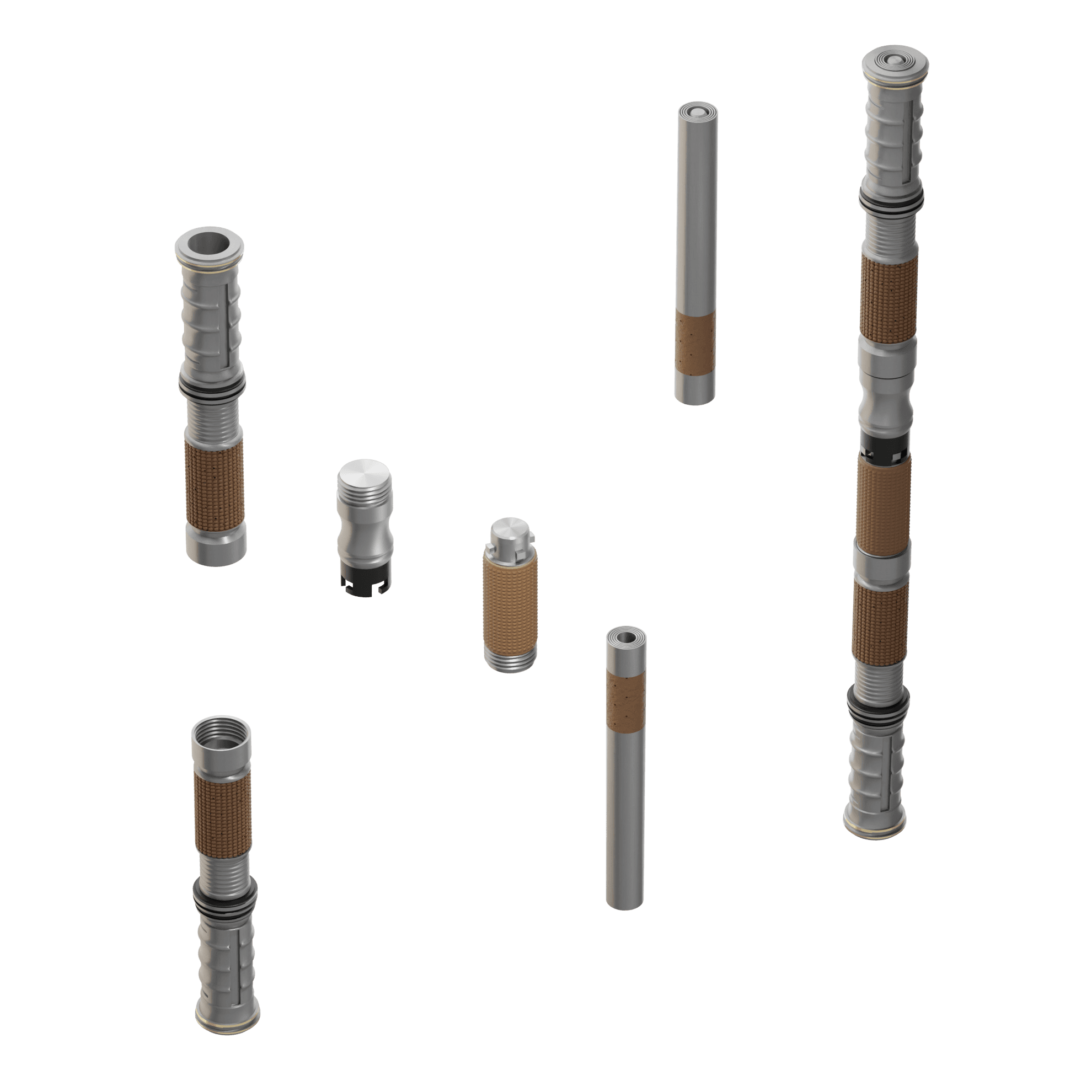 Print in Place Connecting Double Lightsaber Concept 3 3d model