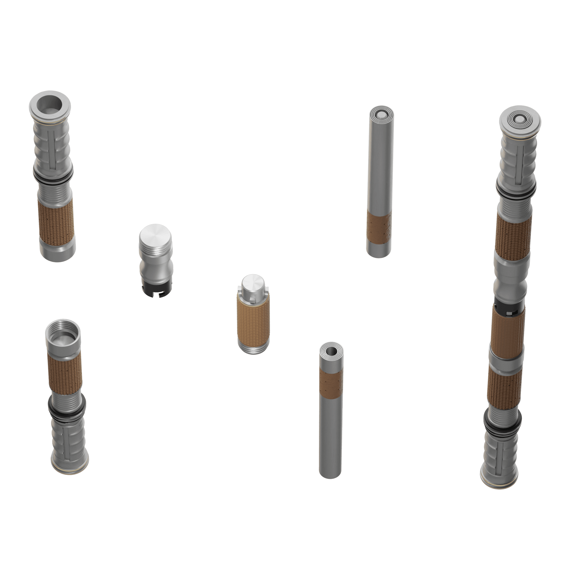 Print in Place Connecting Double Lightsaber Concept 3 3d model