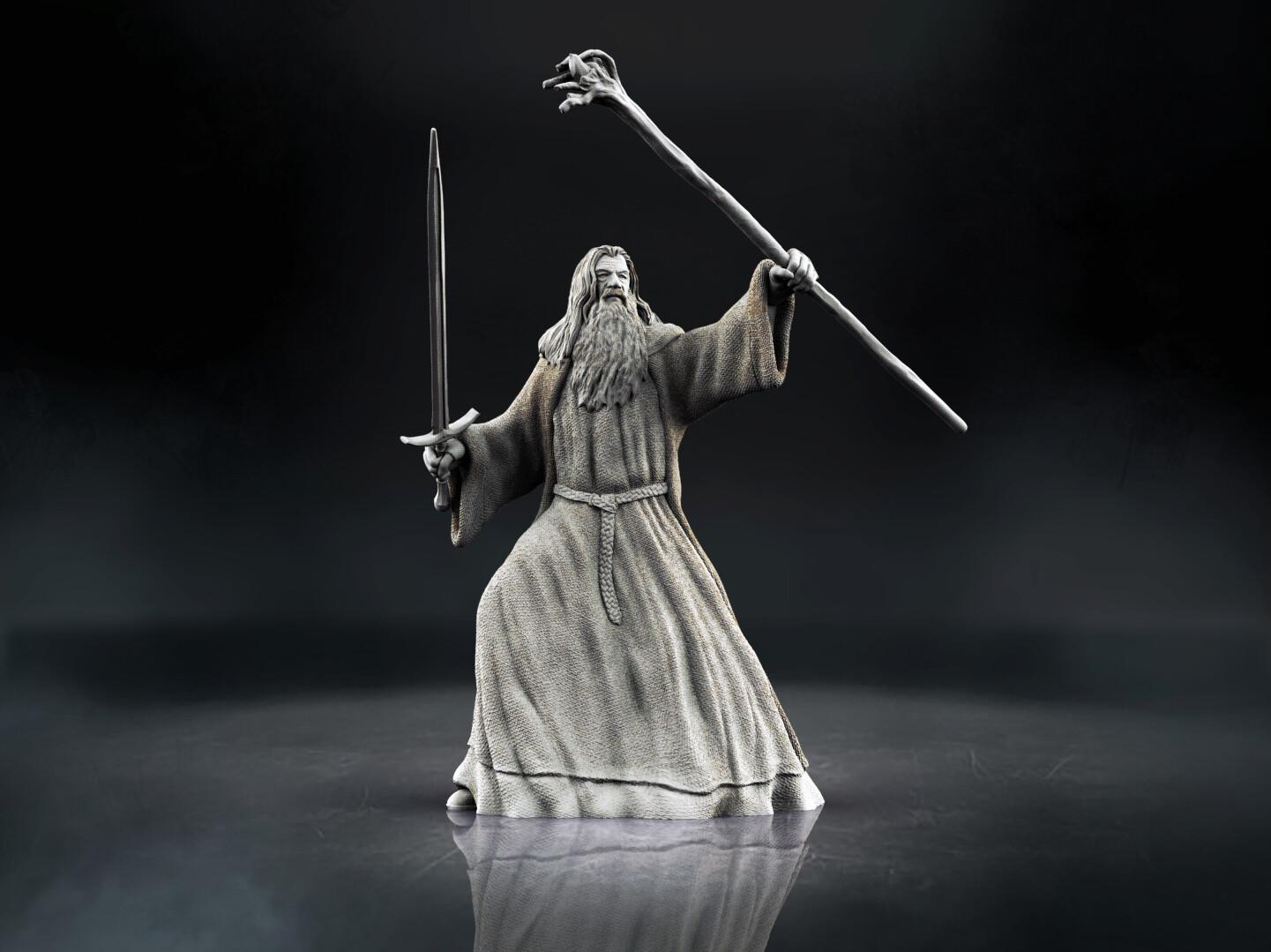 Gandalf Figure - Lord of the Rings (Pre-Supported) 3d model