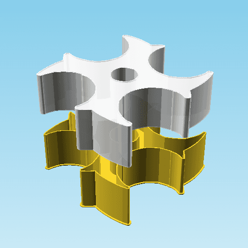 Shuriken 0039, nestable box (v2) 3d model