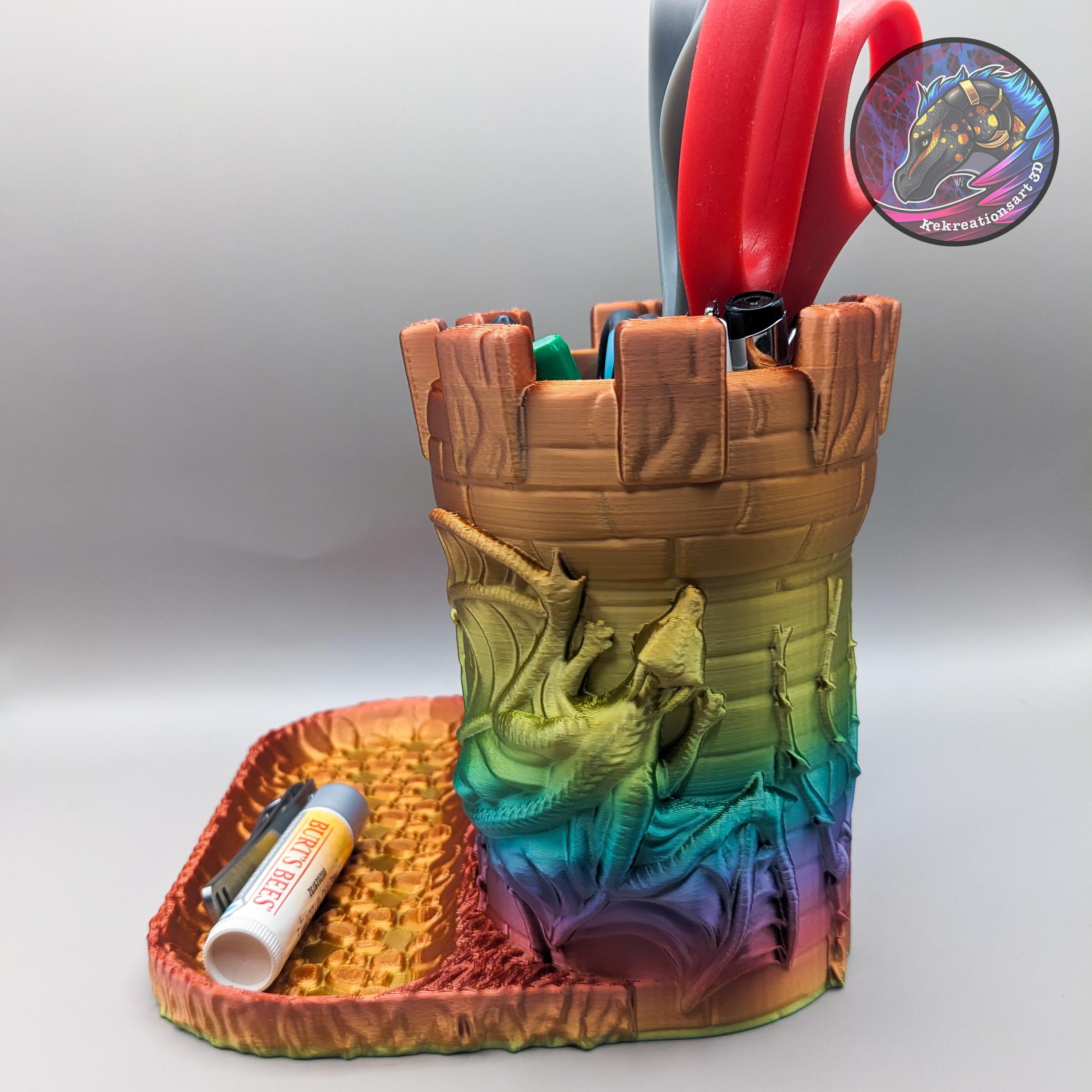 Dragon Castle Desk Organizer 3d model