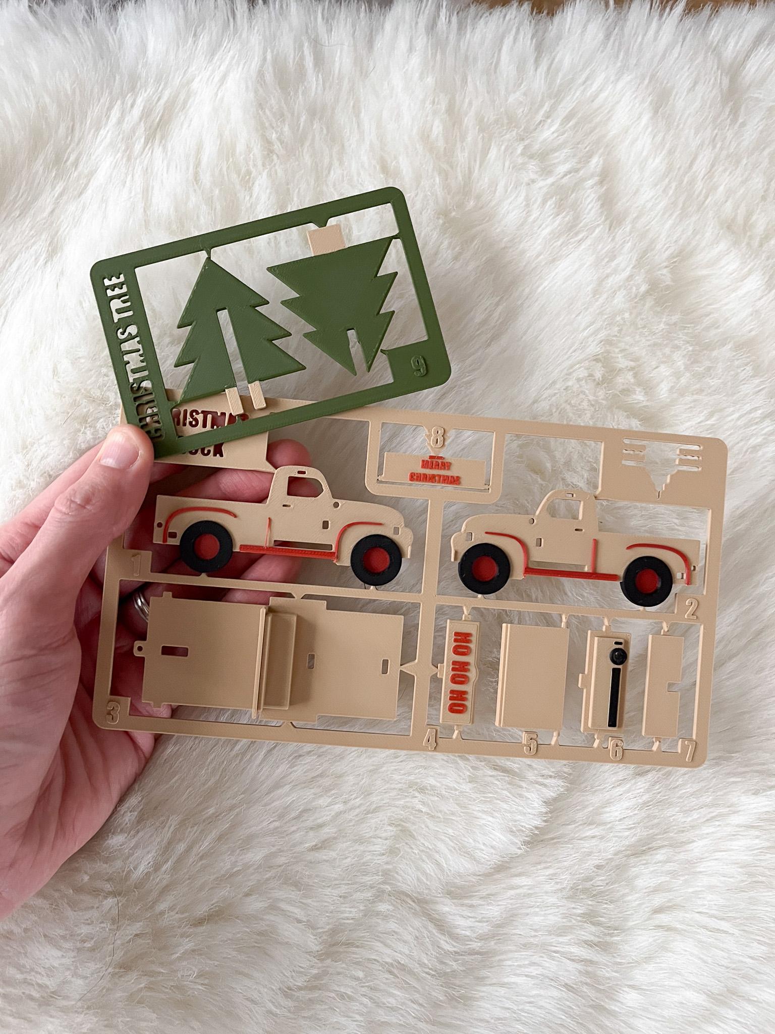 Christmas Truck and Christmas Tree - kit card 3d model