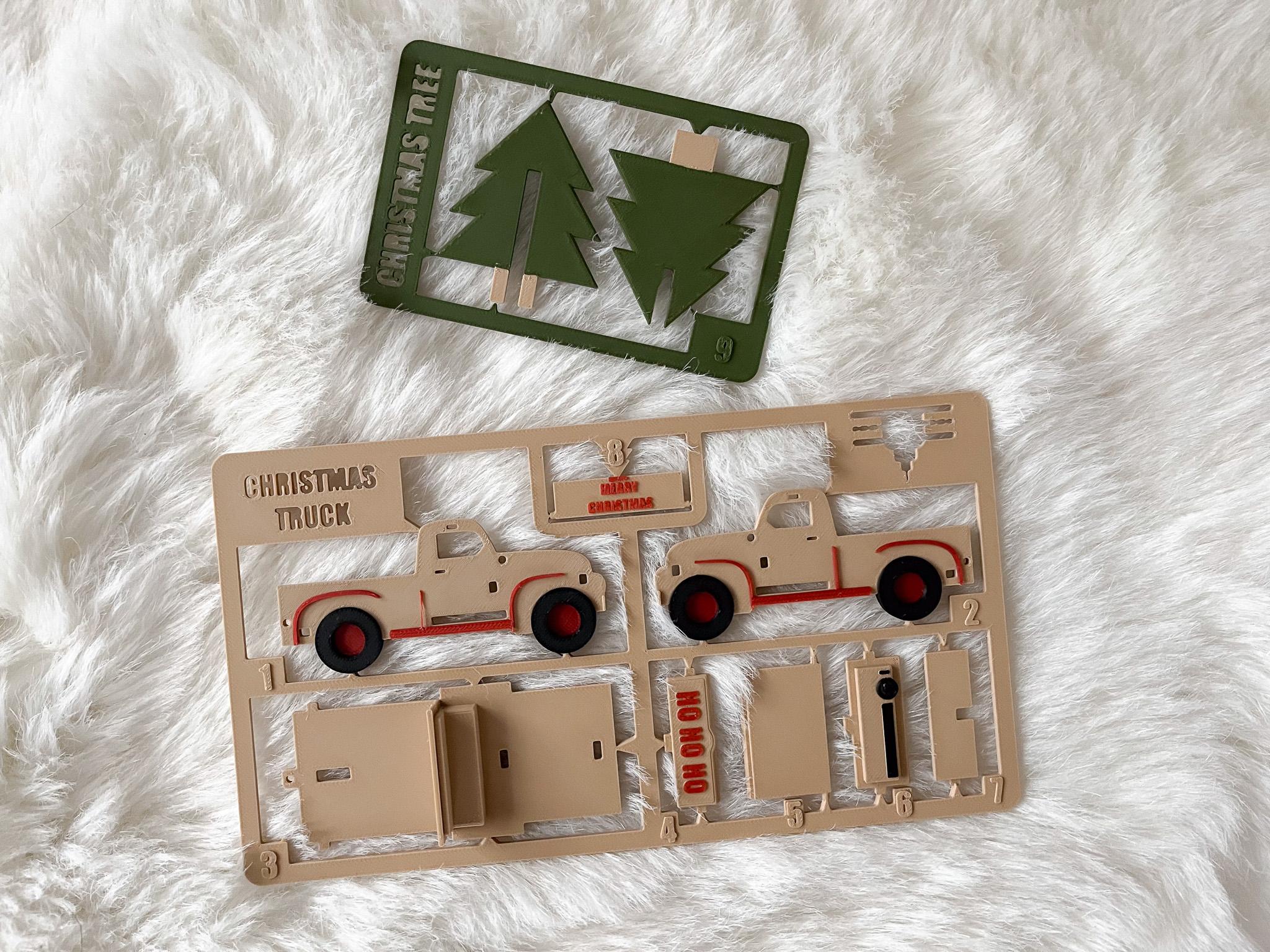 Christmas Truck and Christmas Tree - kit card 3d model