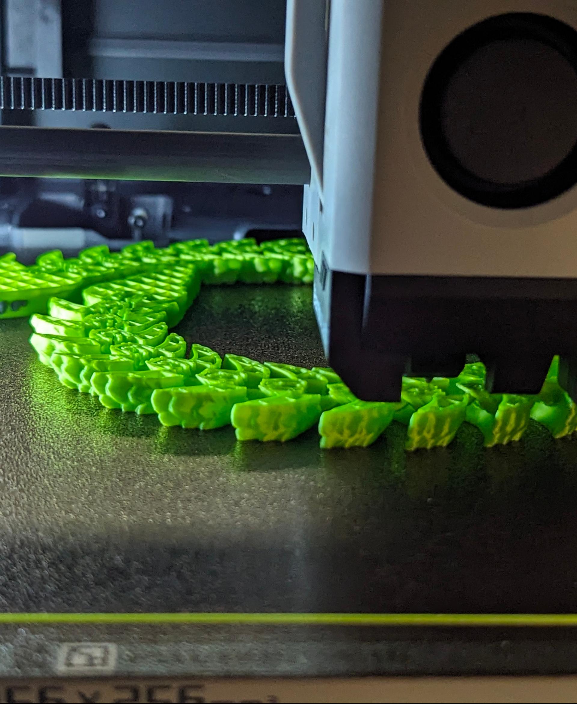 Baby Basilisk (Extra Long)  - Printed on a Bambu Lab P1S, with Duramic 3D Silk PLA in neon green. - 3d model