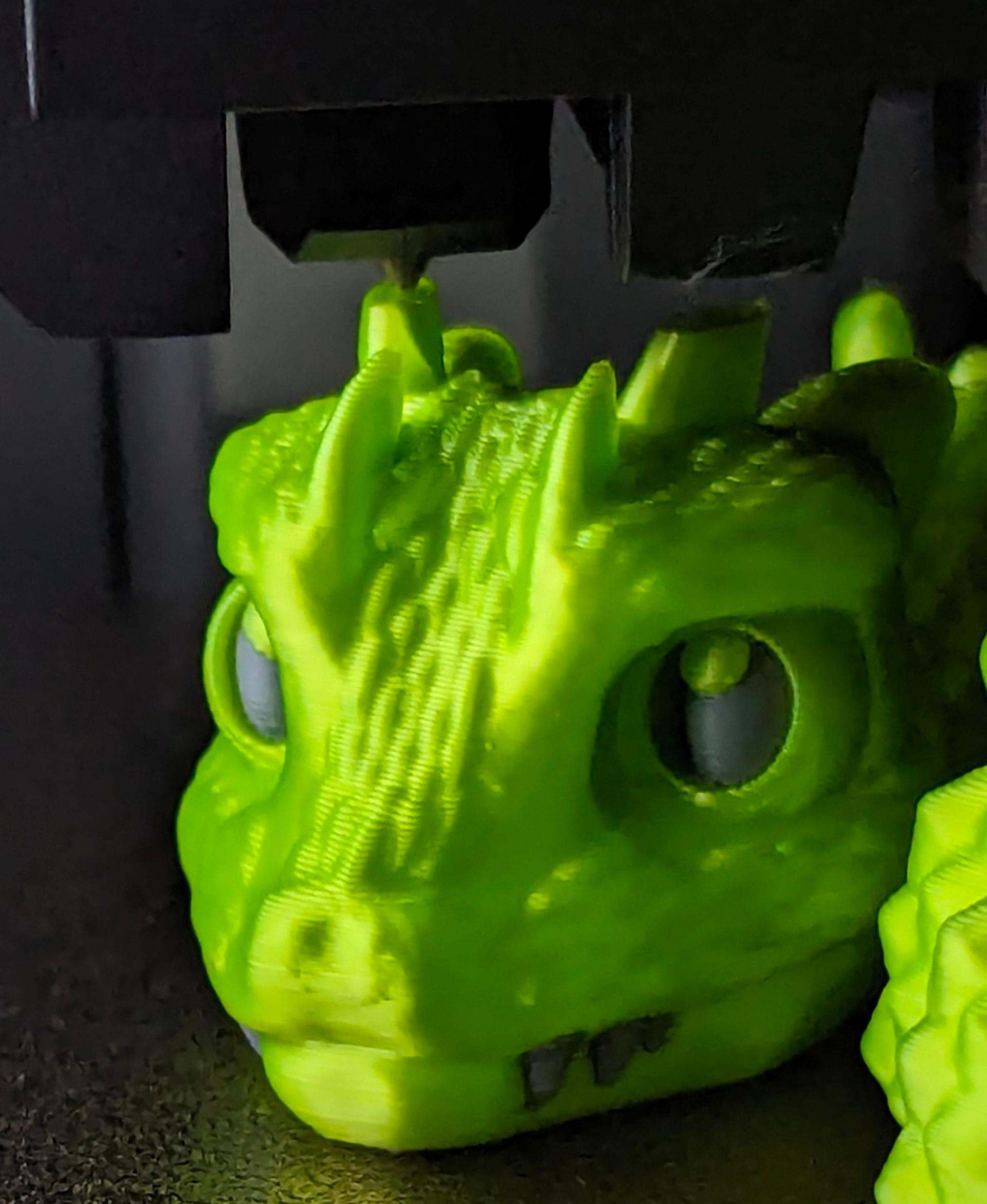 Baby Basilisk (Extra Long) - Articulated Snap-Flex Fidget (Medium Tightness Joints) - Printed on a Bambu Lab P1S, with Duramic 3D Silk PLA in neon green. - 3d model