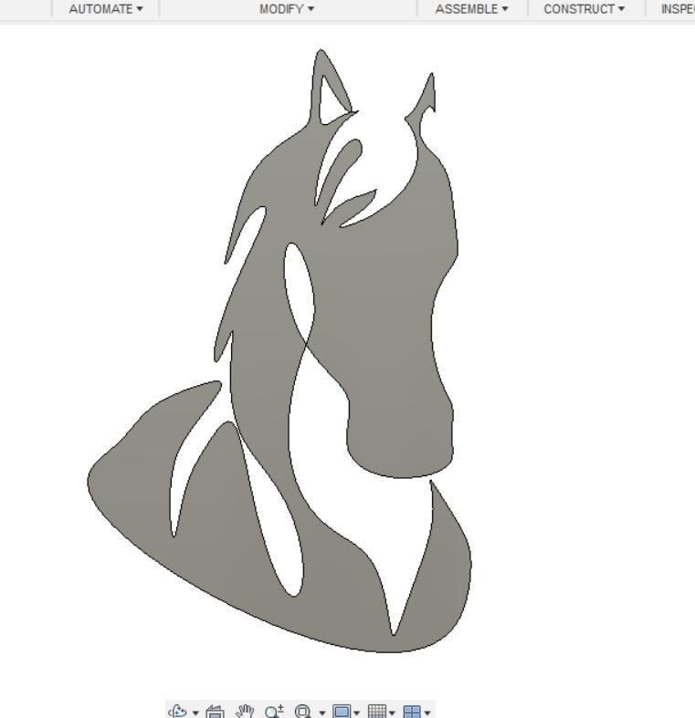 Horse head silhouette.3mf 3d model