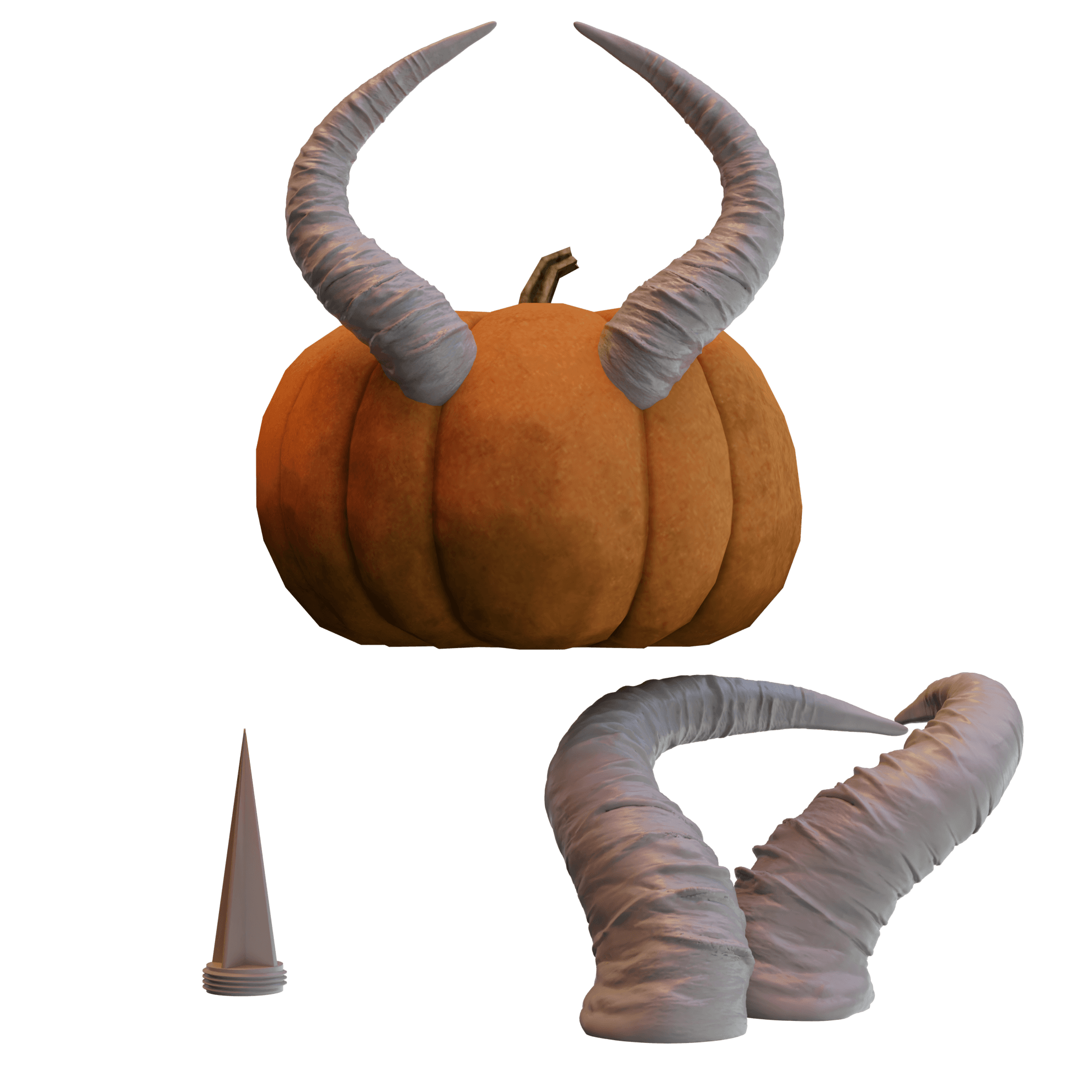 Mr Pumpkin Head Horns 2 3d model