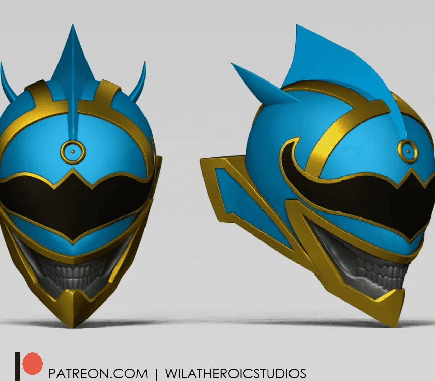 Blue Death Ranger Helmet 3d model