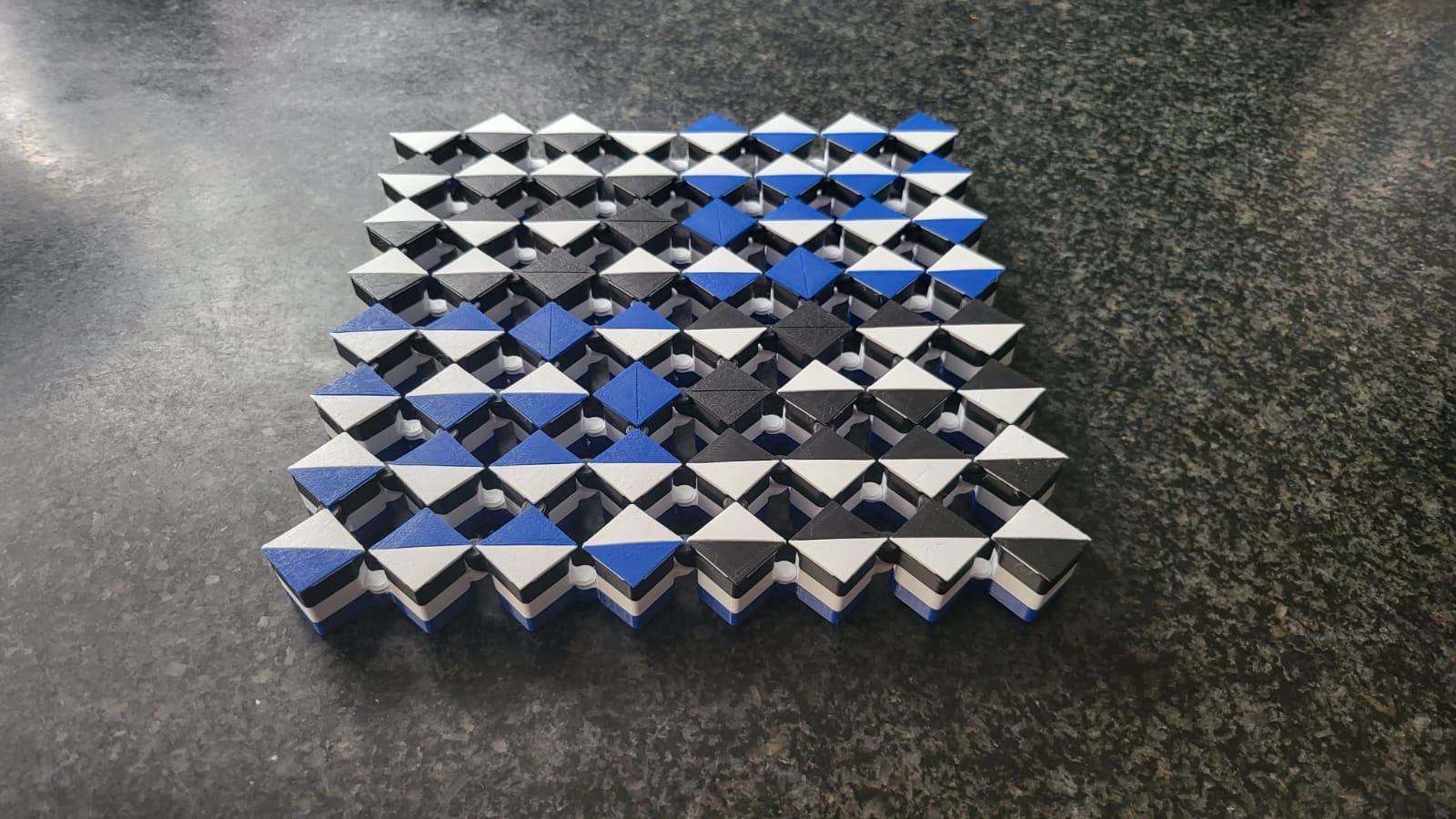 Auxetic Tile // 18mm Diagonal Split 3d model