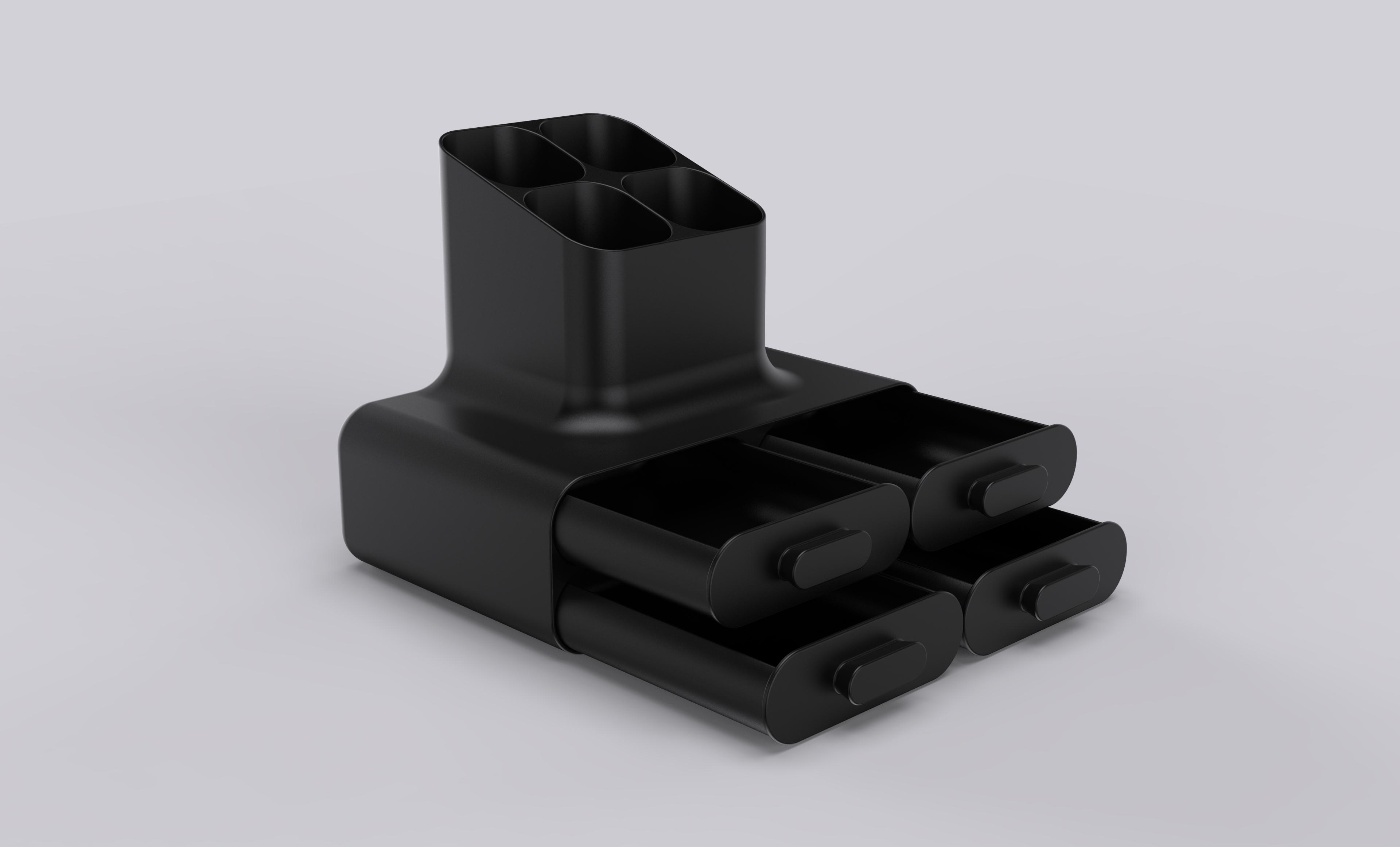 Mini table drawer and pen holder 3d model