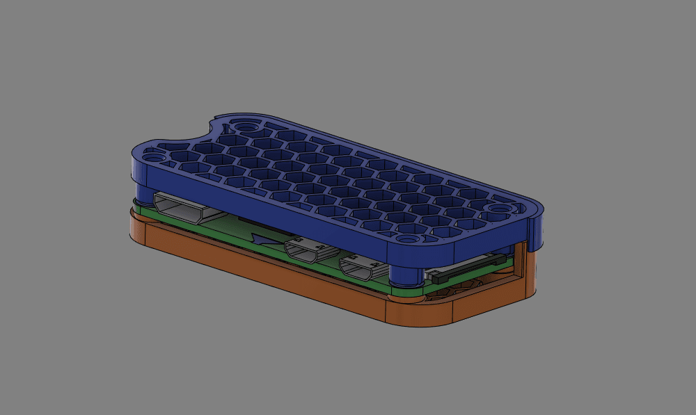 Honeycomb Raspberry Pi Zero 2 W Case Screwless 3d model