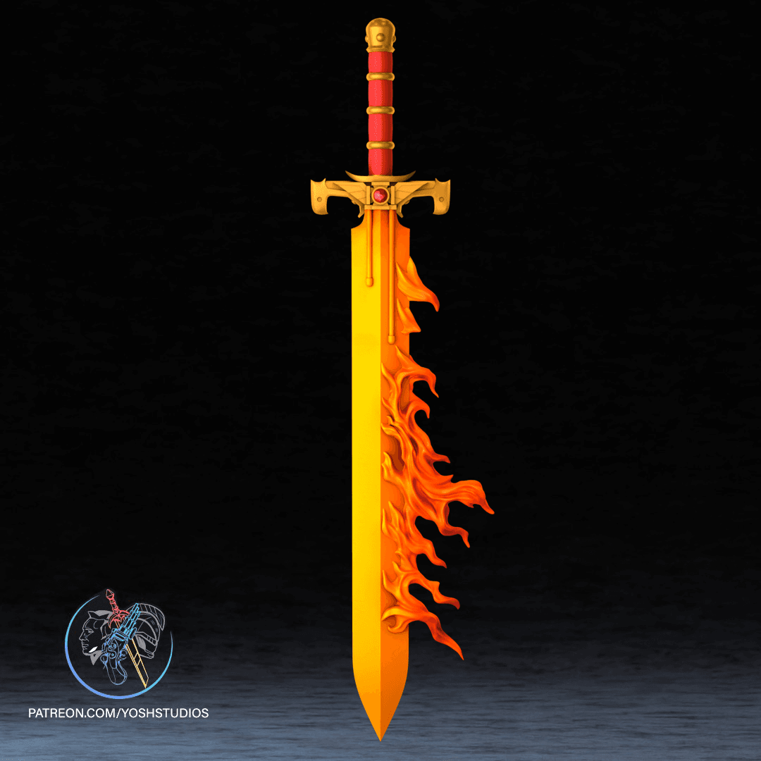 40K Flaming Sword 3D Printer File STL 3d model