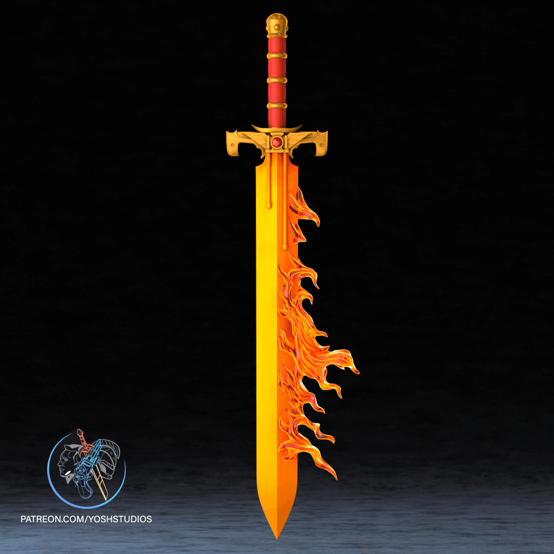 40K Flaming Sword 3D Printer File STL 3d model