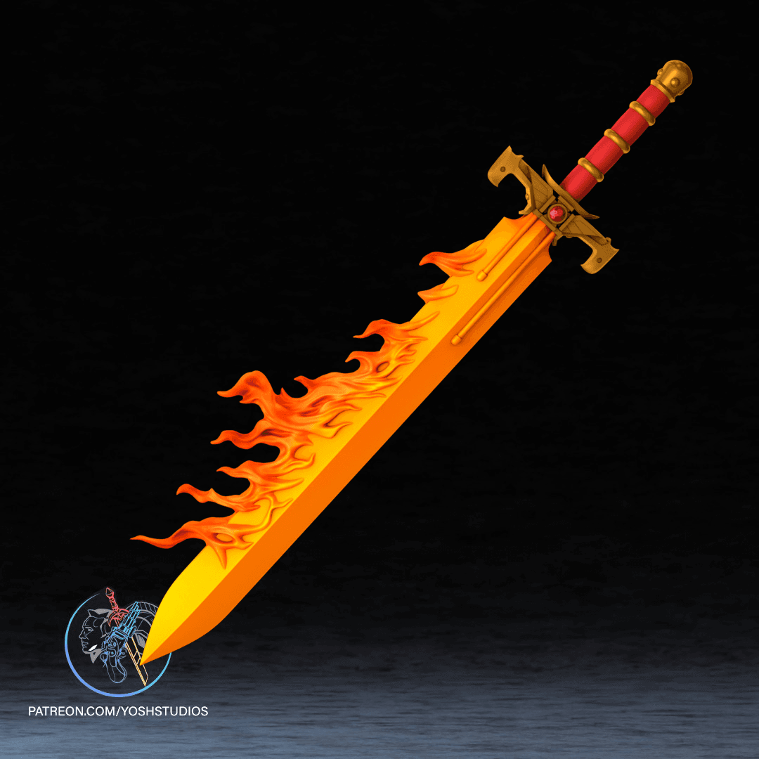 40K Flaming Sword 3D Printer File STL 3d model