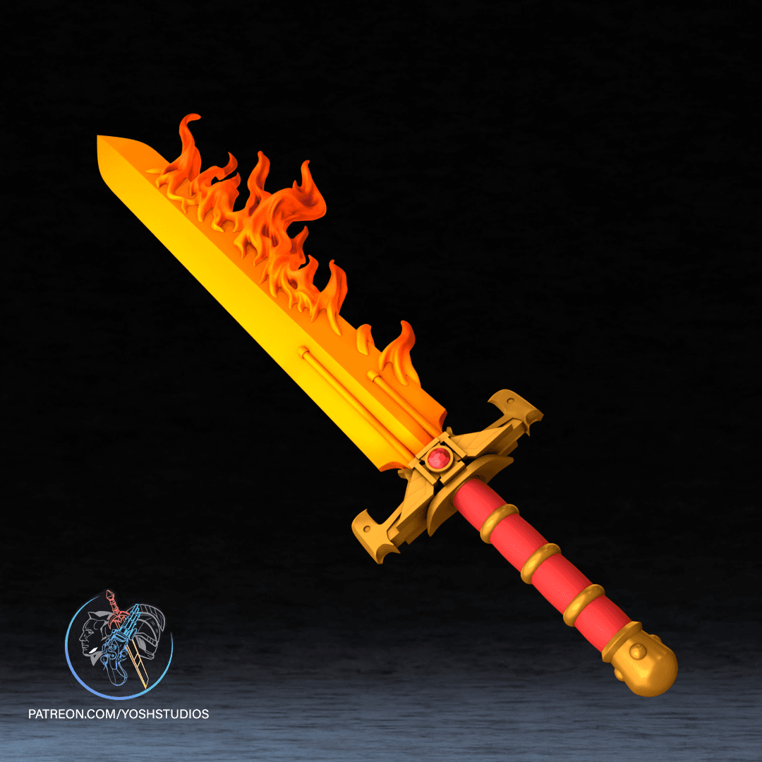 40K Flaming Sword 3D Printer File STL 3d model