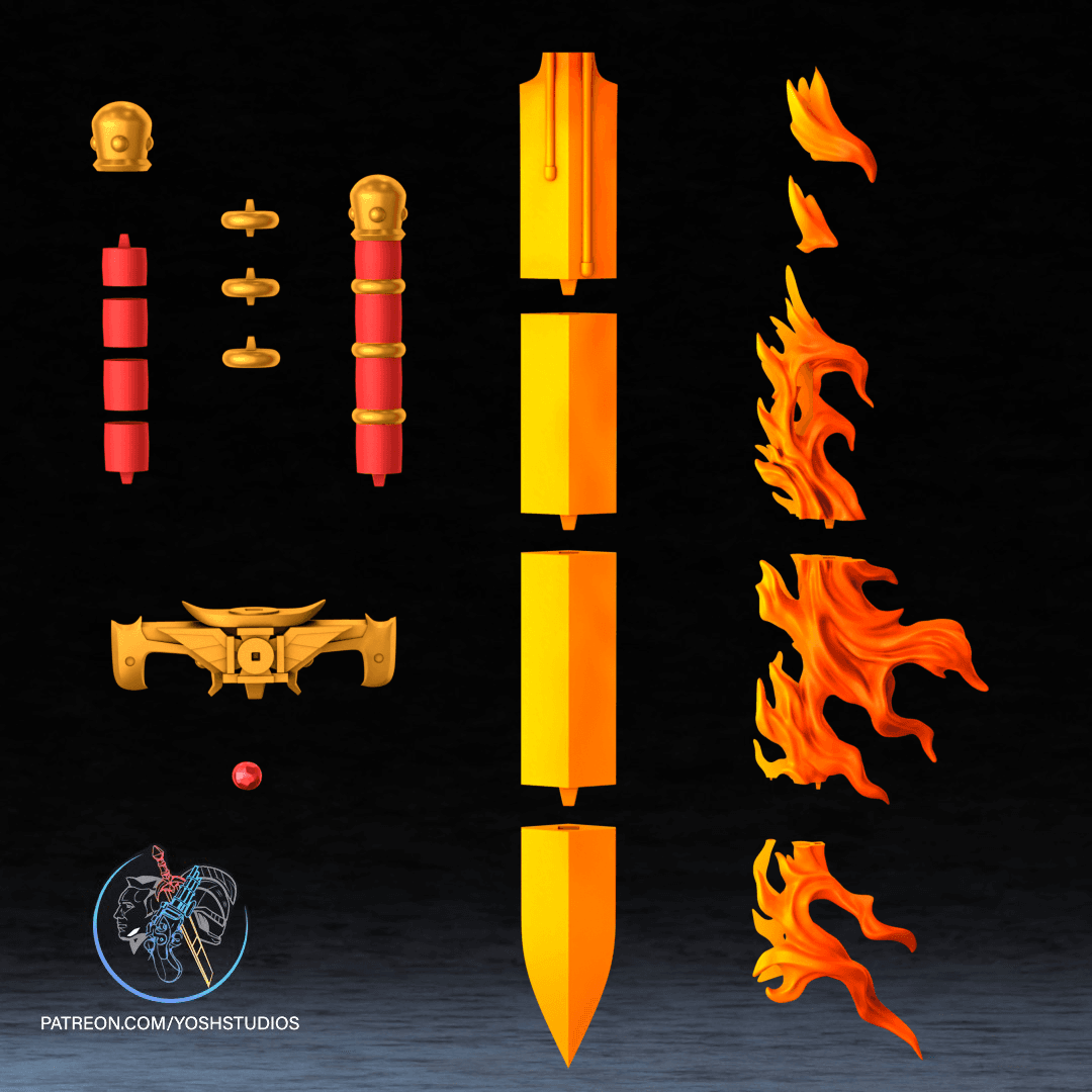 40K Flaming Sword 3D Printer File STL 3d model