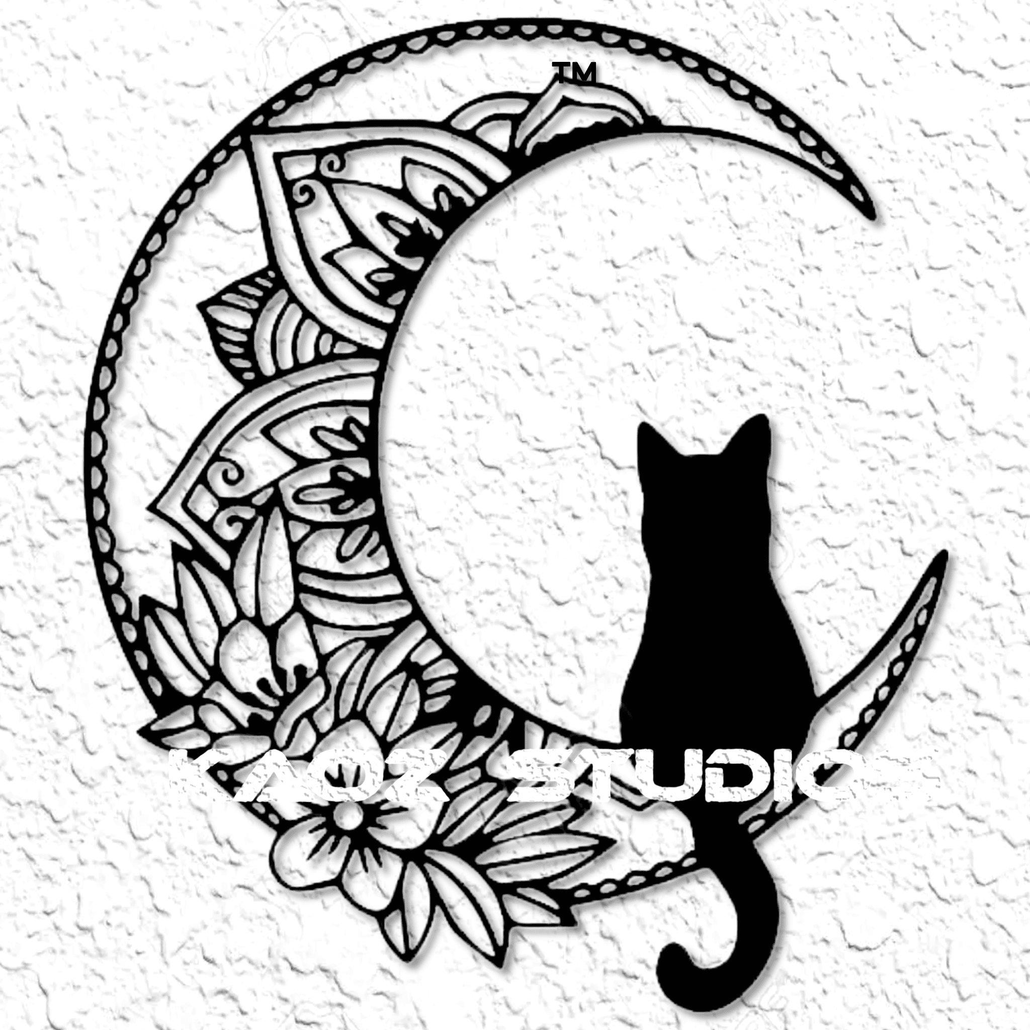 Cat on the Moon Mandala Wall Decor 3d model