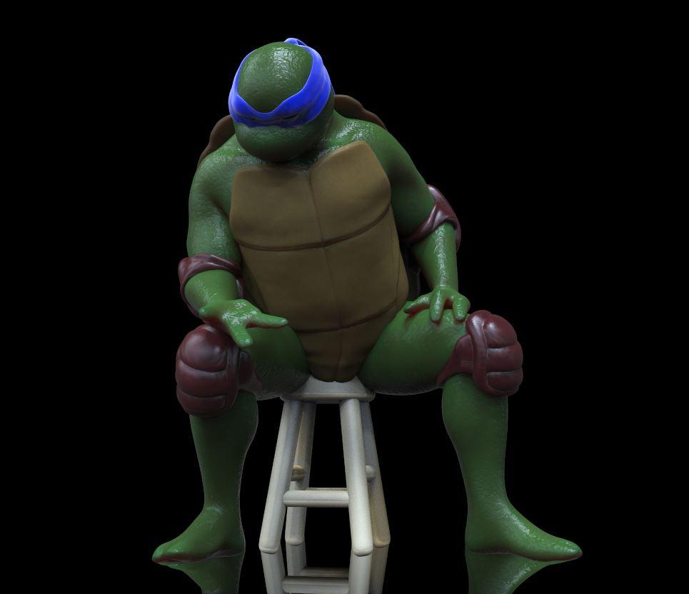 Leo Sitting Sad TMNT 3d model