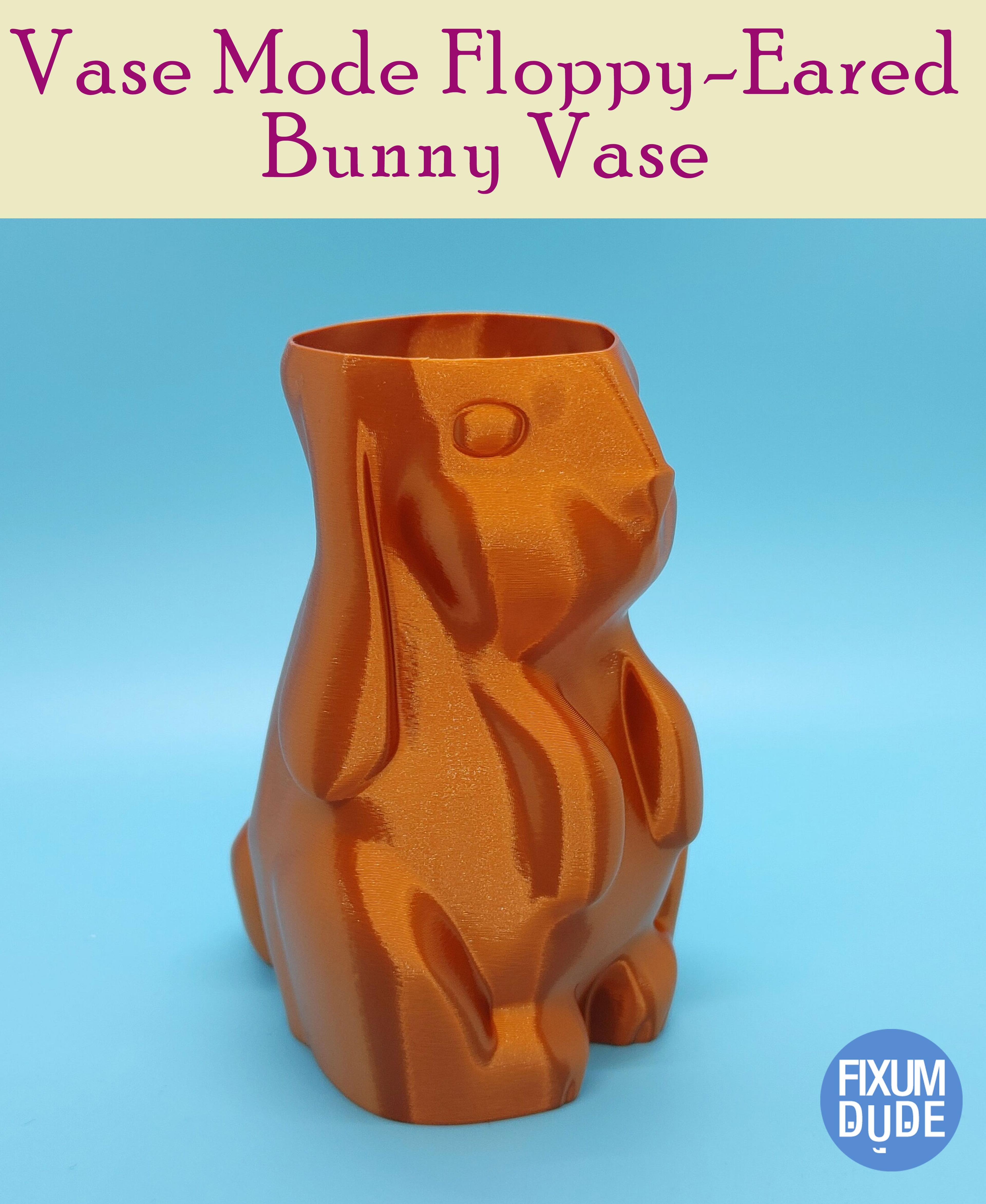 Floppy-Eared Bunny Spiral Vasemode Vase 3d model