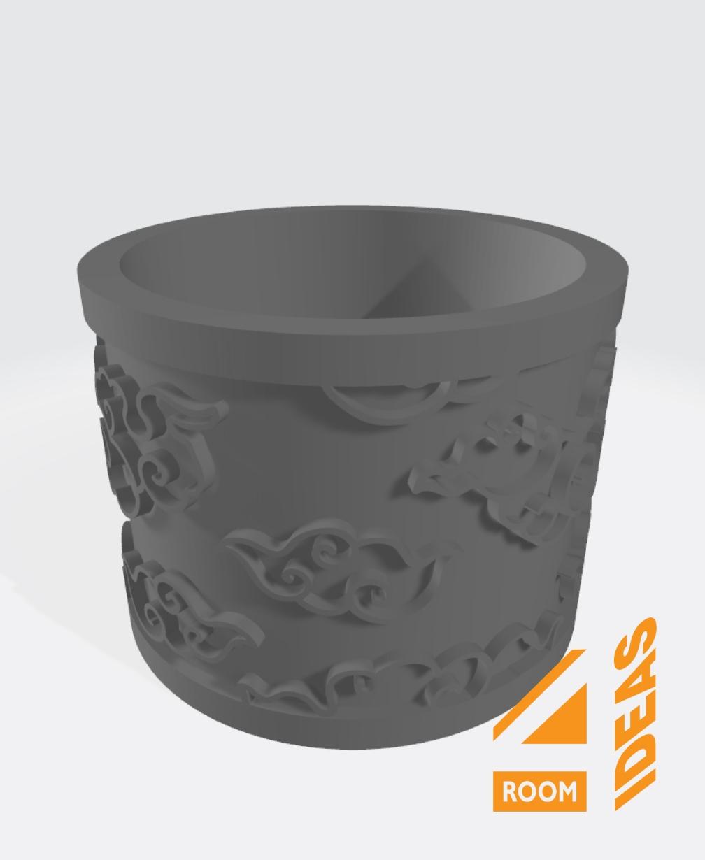 Succulent Planter Japanese Style - Clouds/Kumo V2 3d model