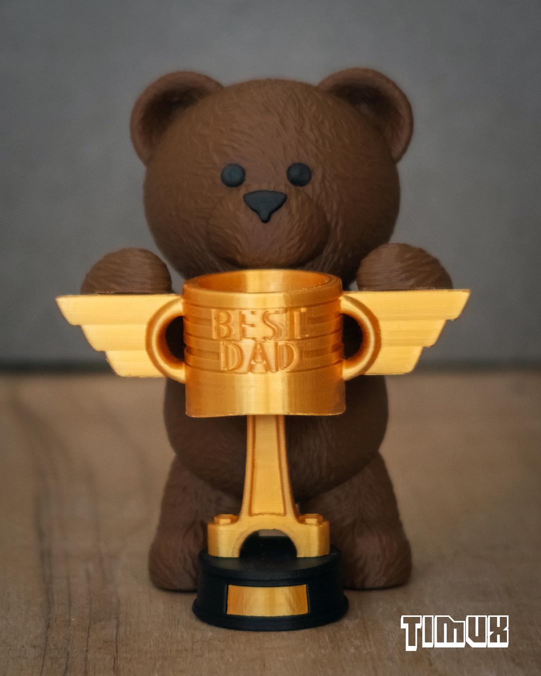 TEDDY BEAR WITH A PISTON CUP 3d model