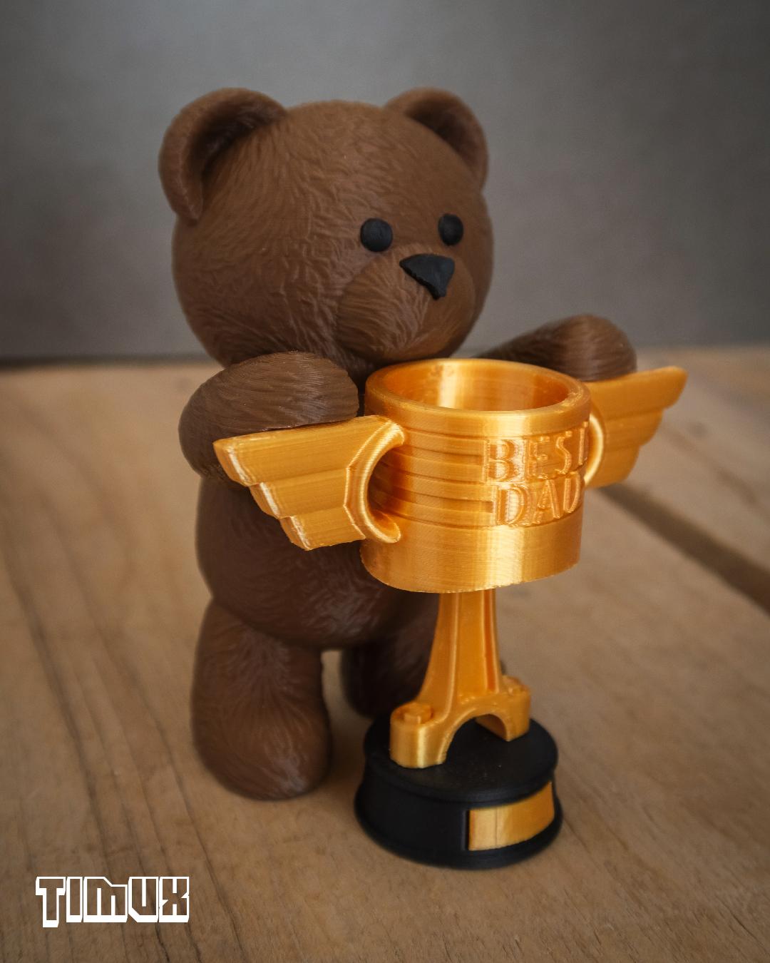 TEDDY BEAR WITH A PISTON CUP 3d model