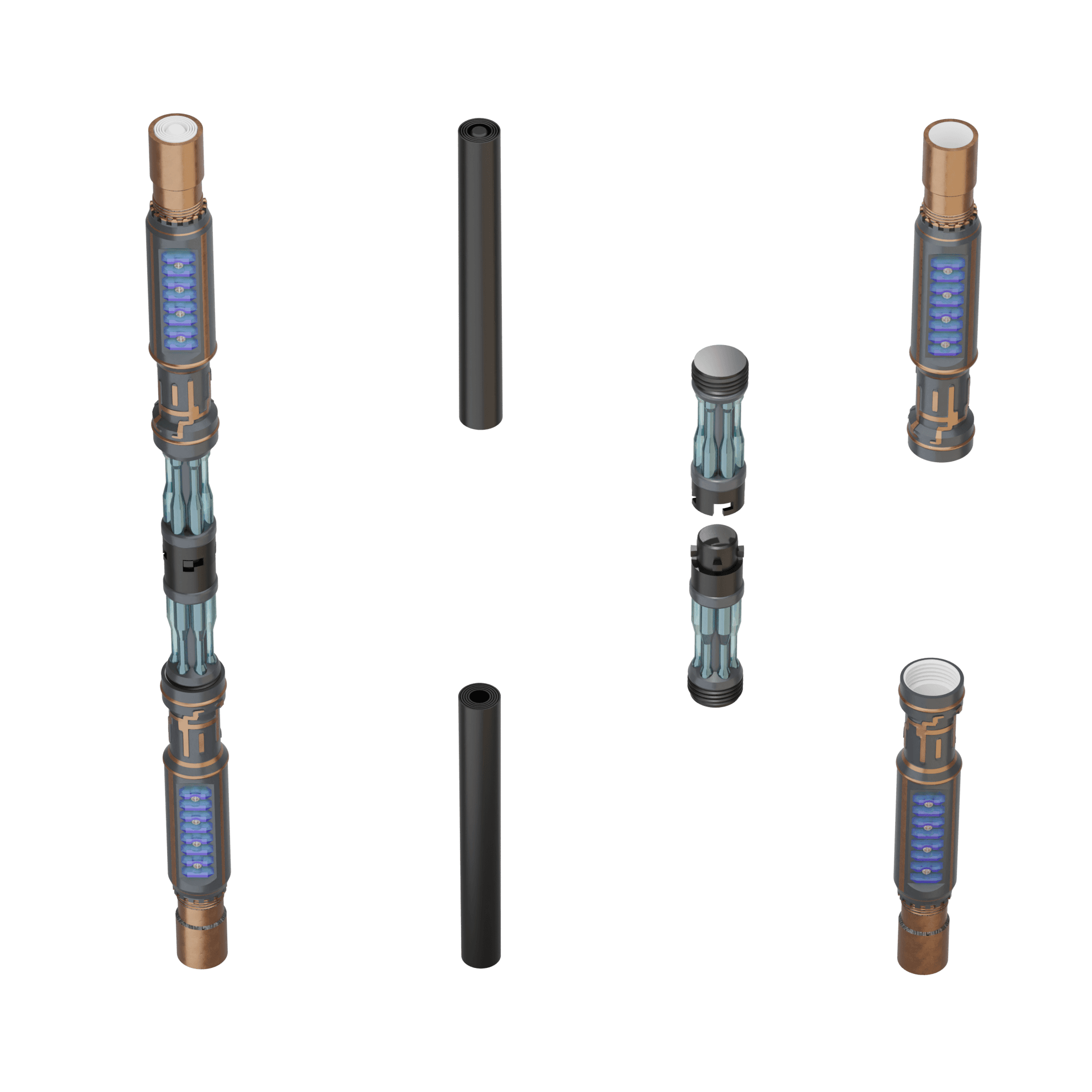 Print in Place Connecting Double Lightsaber Concept 6 3d model