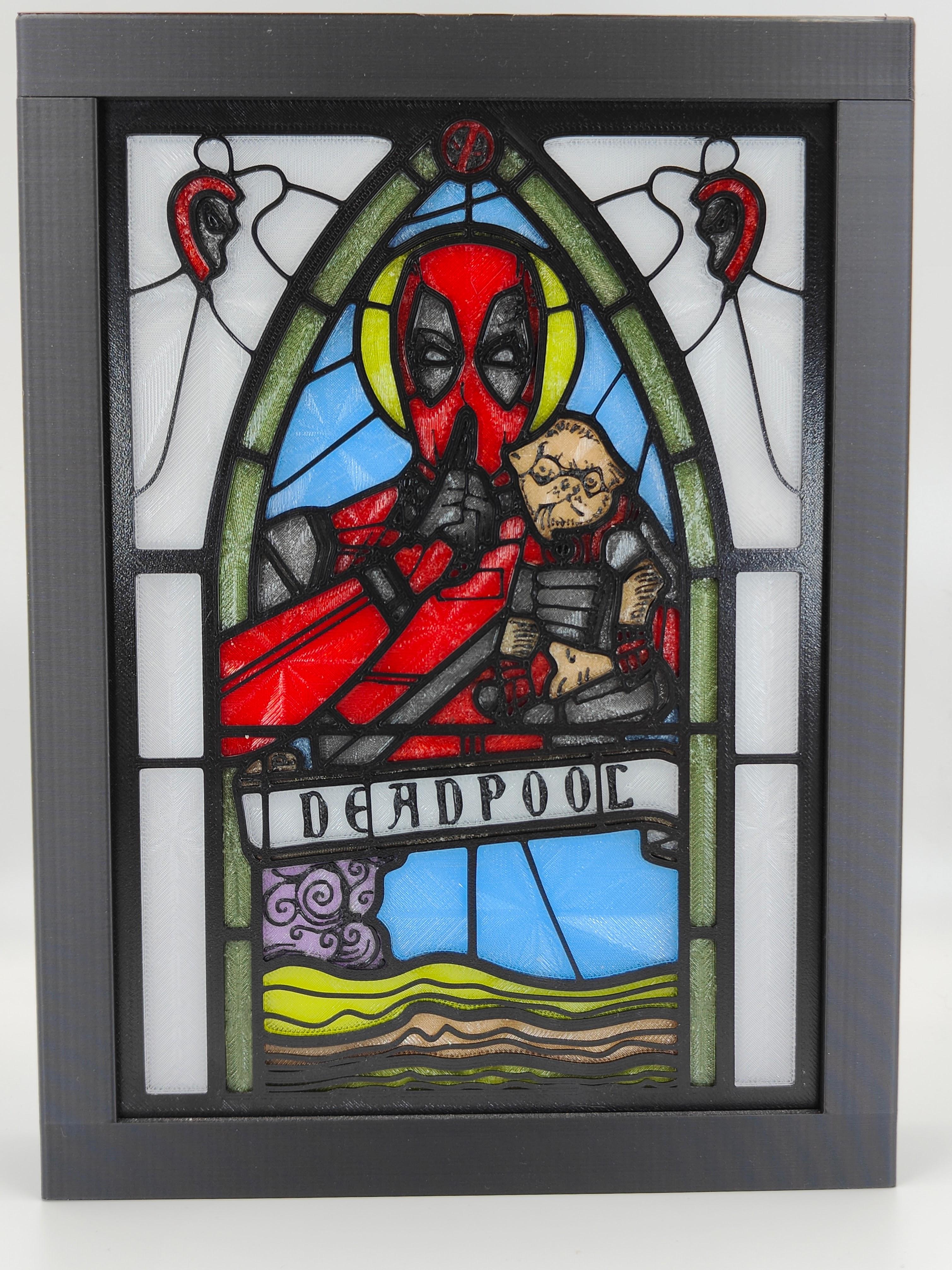 Deadpool Stained Glass Light Box 3d model