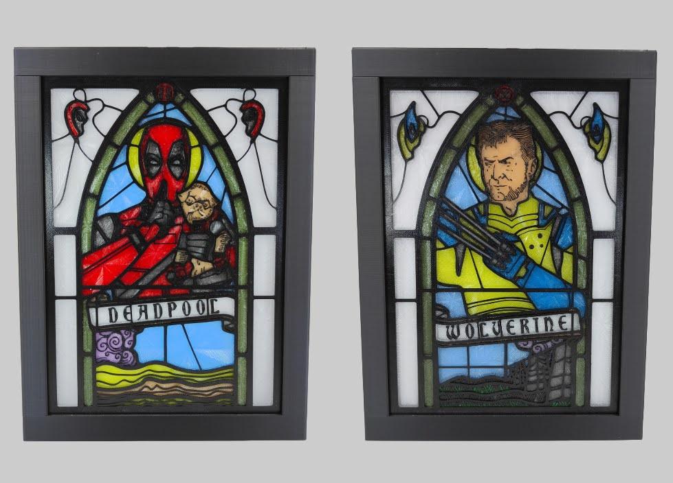 Deadpool Stained Glass Light Box 3d model