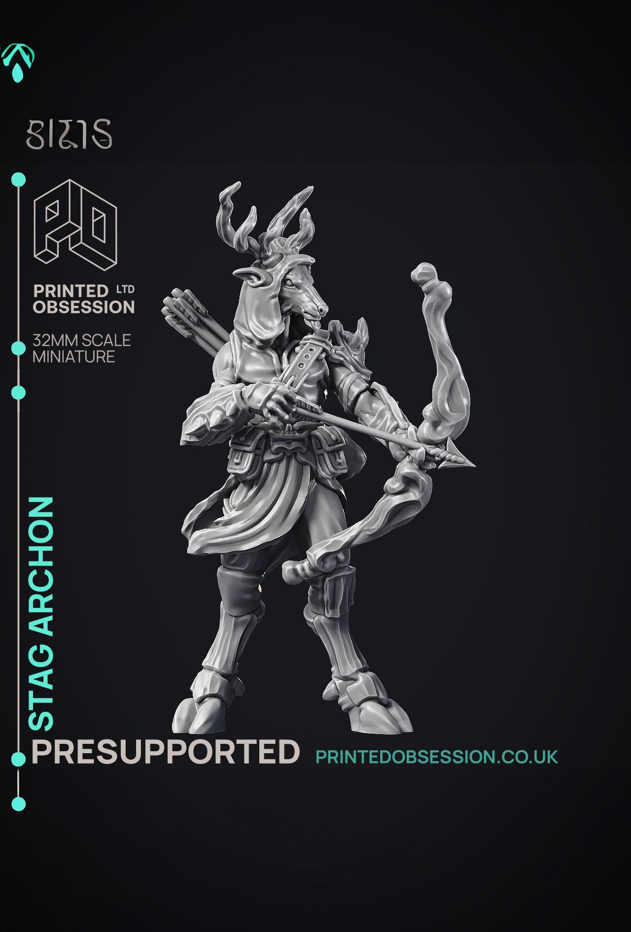 Stag Archon - Celestial - PRESUPPORTED - Heaven Hath No Fury - 32mm Scale 3d model