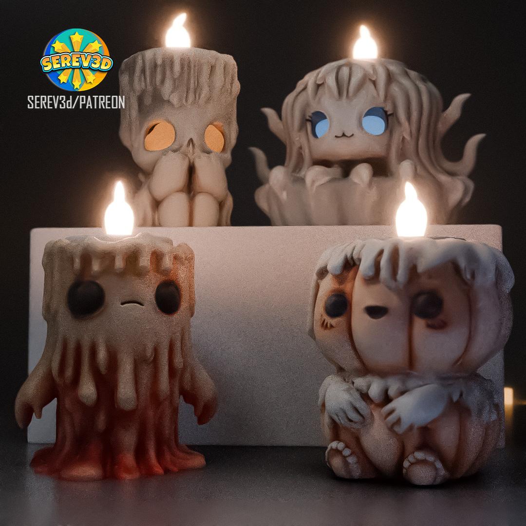 Cute Melted Candle Holder-SEREV3d 3d model