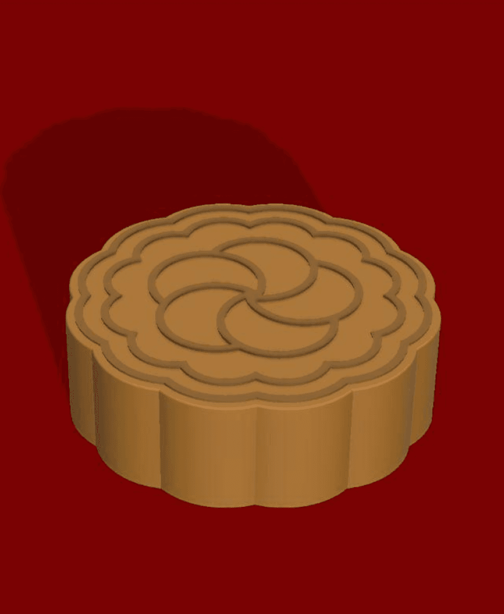 Mooncake #4 | Happy Mid-Autumn Festival | Happy Moon Cake Day! 3d model