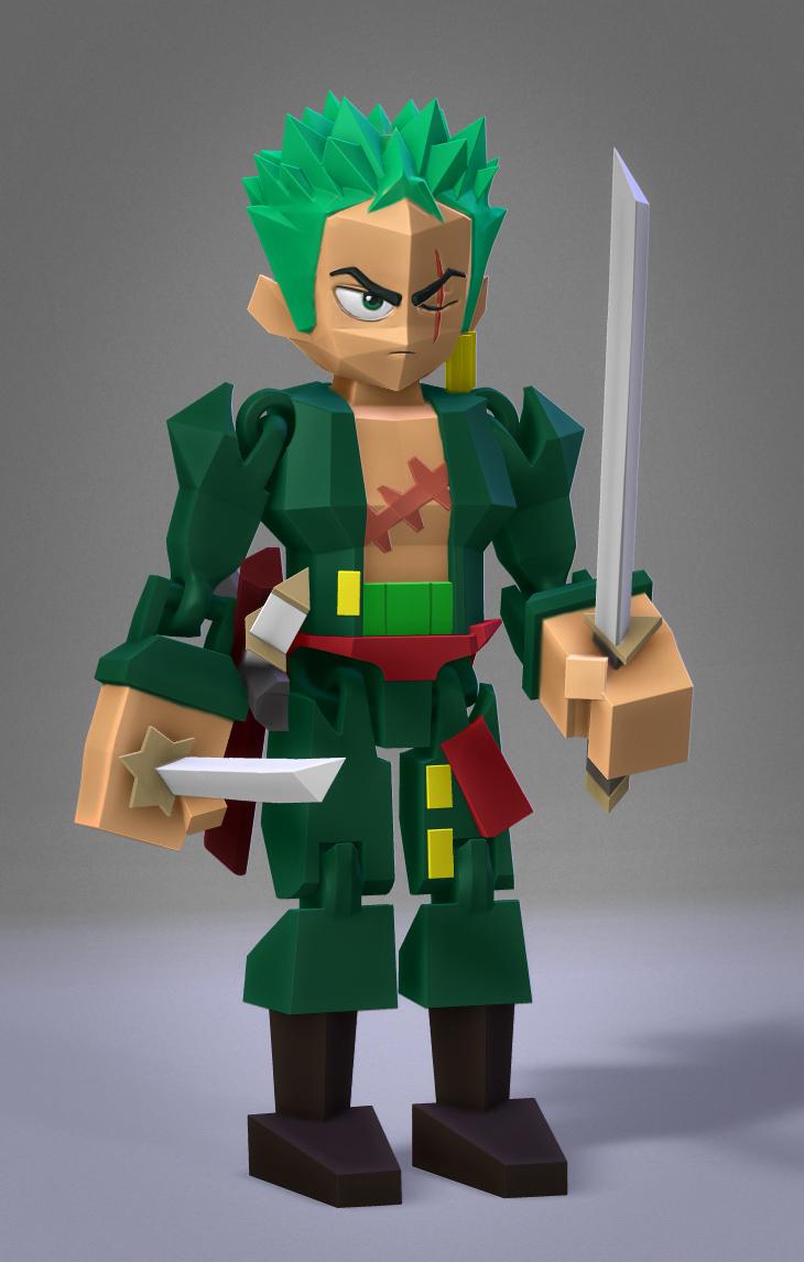 Low Poly Flexi Zoro  3d model