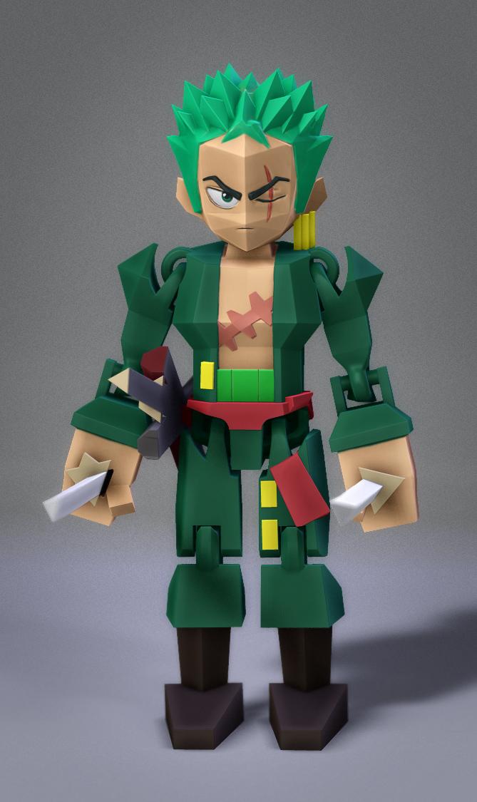 Low Poly Flexi Zoro  3d model