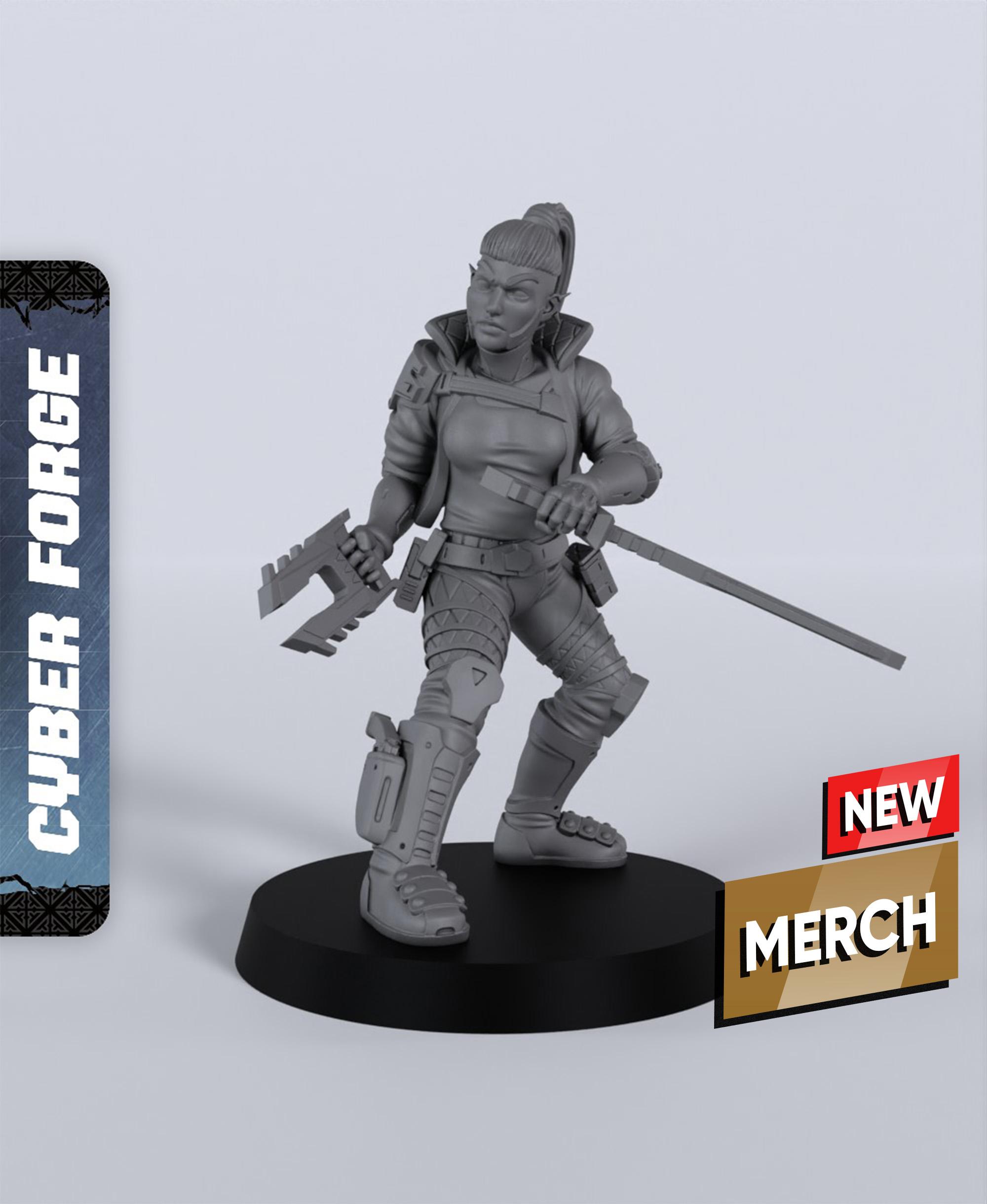 Guizel Red - With Free Cyberpunk Warhammer - 40k Sci-Fi Gift Ideas for RPG and Wargamers 3d model