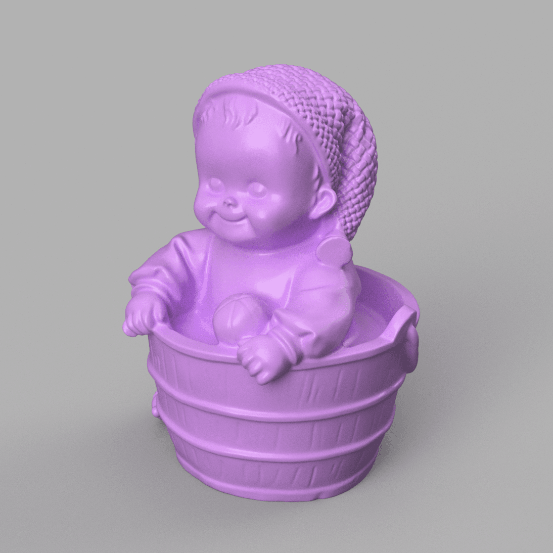 Baby knitted hat 3d model